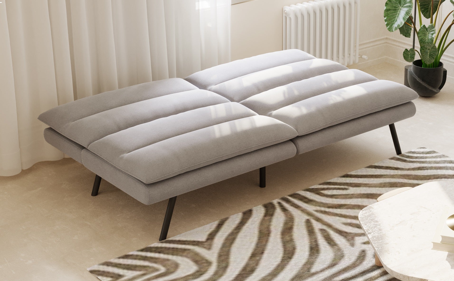 Ivory Sofa Bed with Track Arms – IF-8070