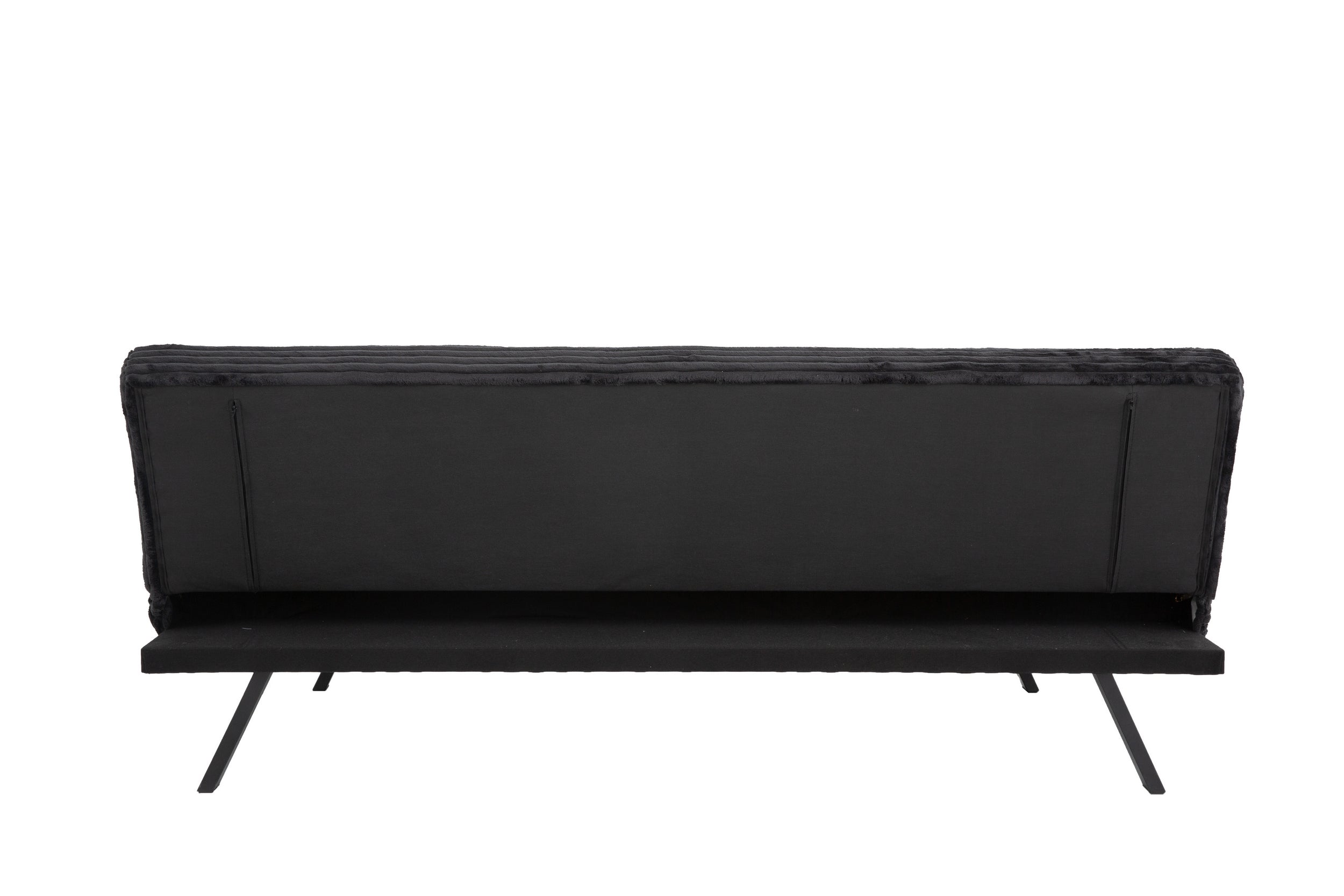 Black Corduroy Sofa Bed with Pillows – IF-8065