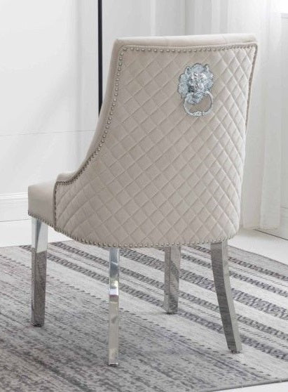Cream Velvet/ Polished Chrome Accent Chair – C-1253