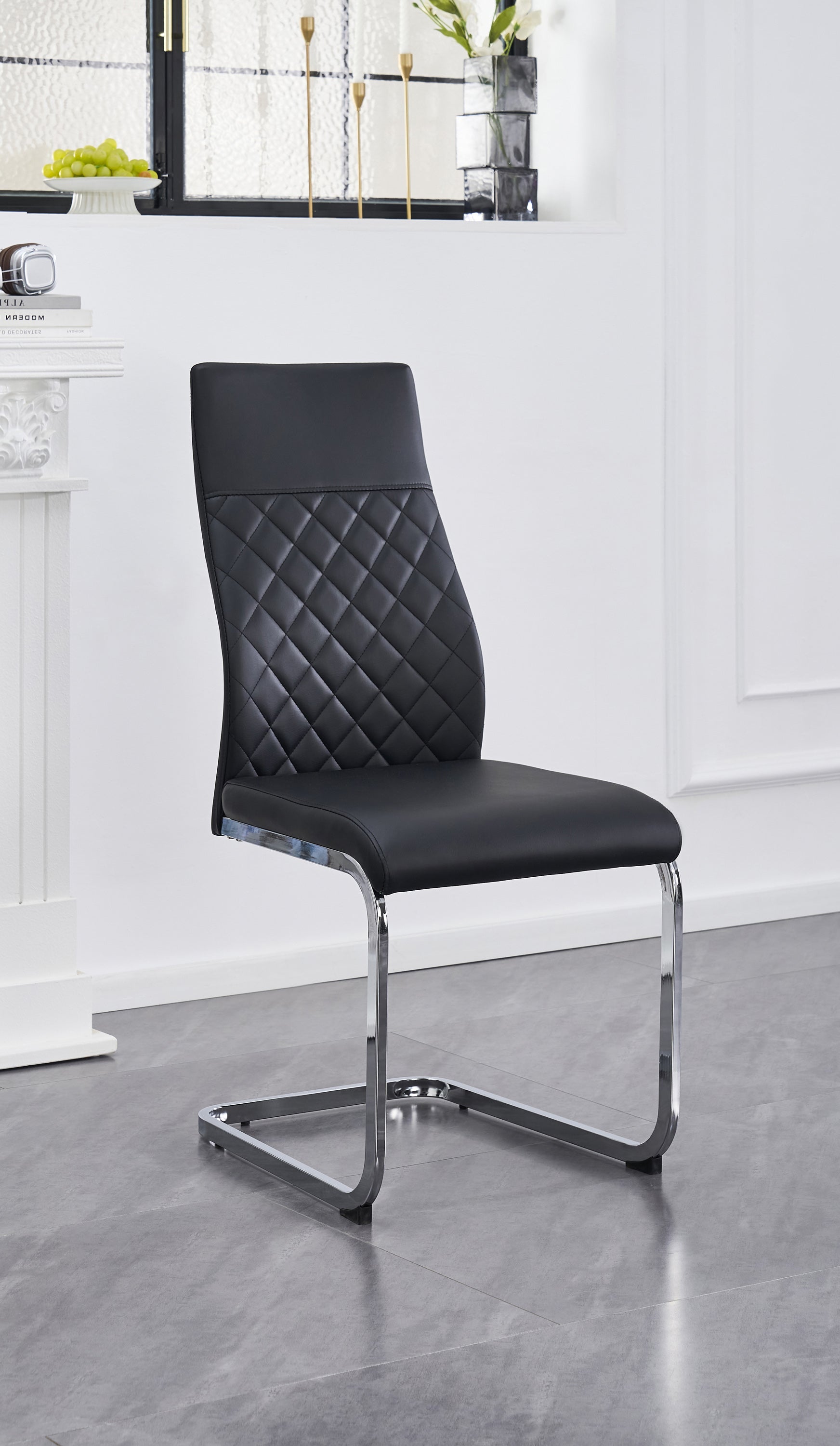 Upholstered in soft Black PU Dinette Set – T-1448 C-1574