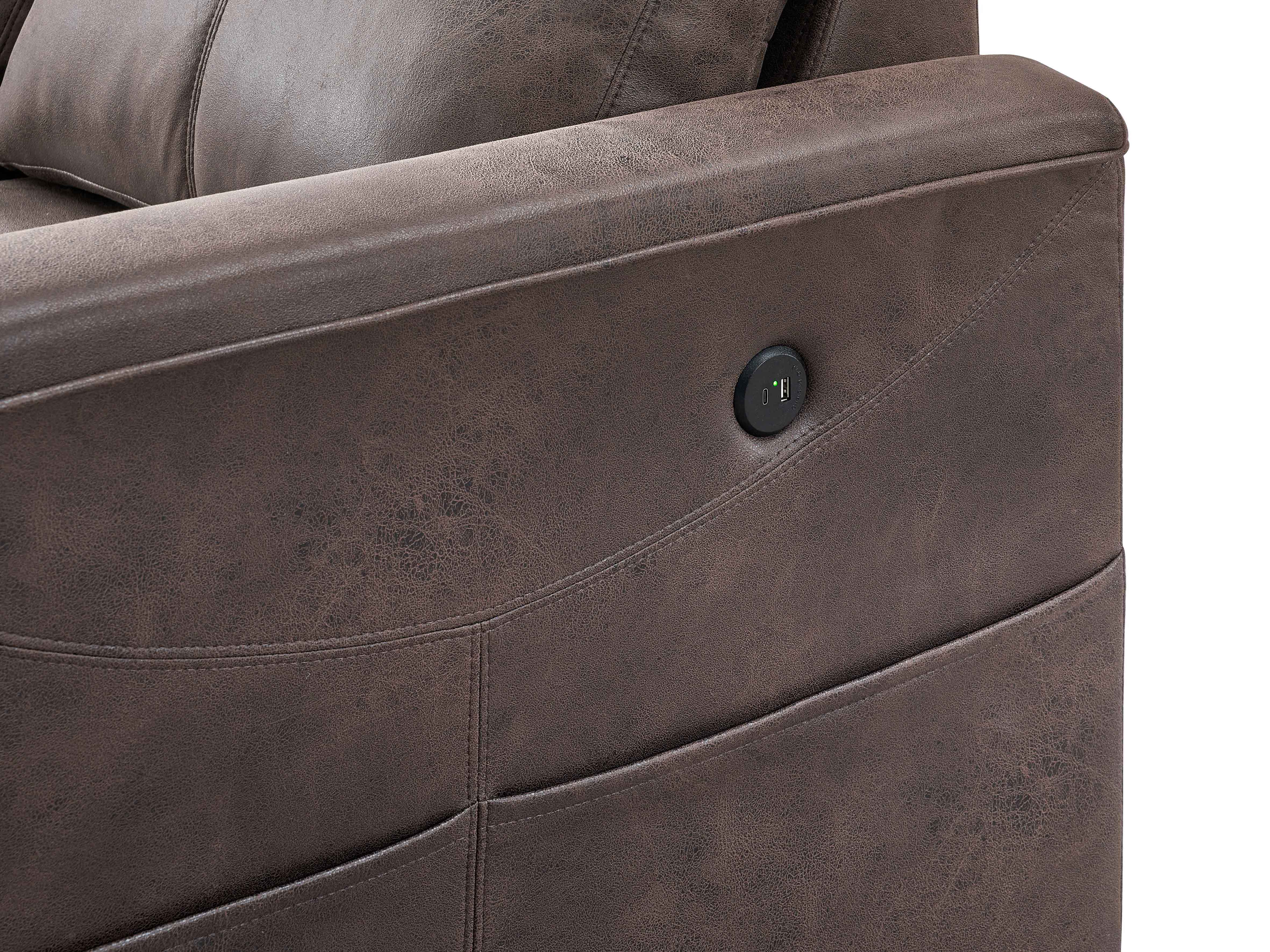 Brown Leather Sectional Sofa with Storage Chaise – IF-9076 RHF