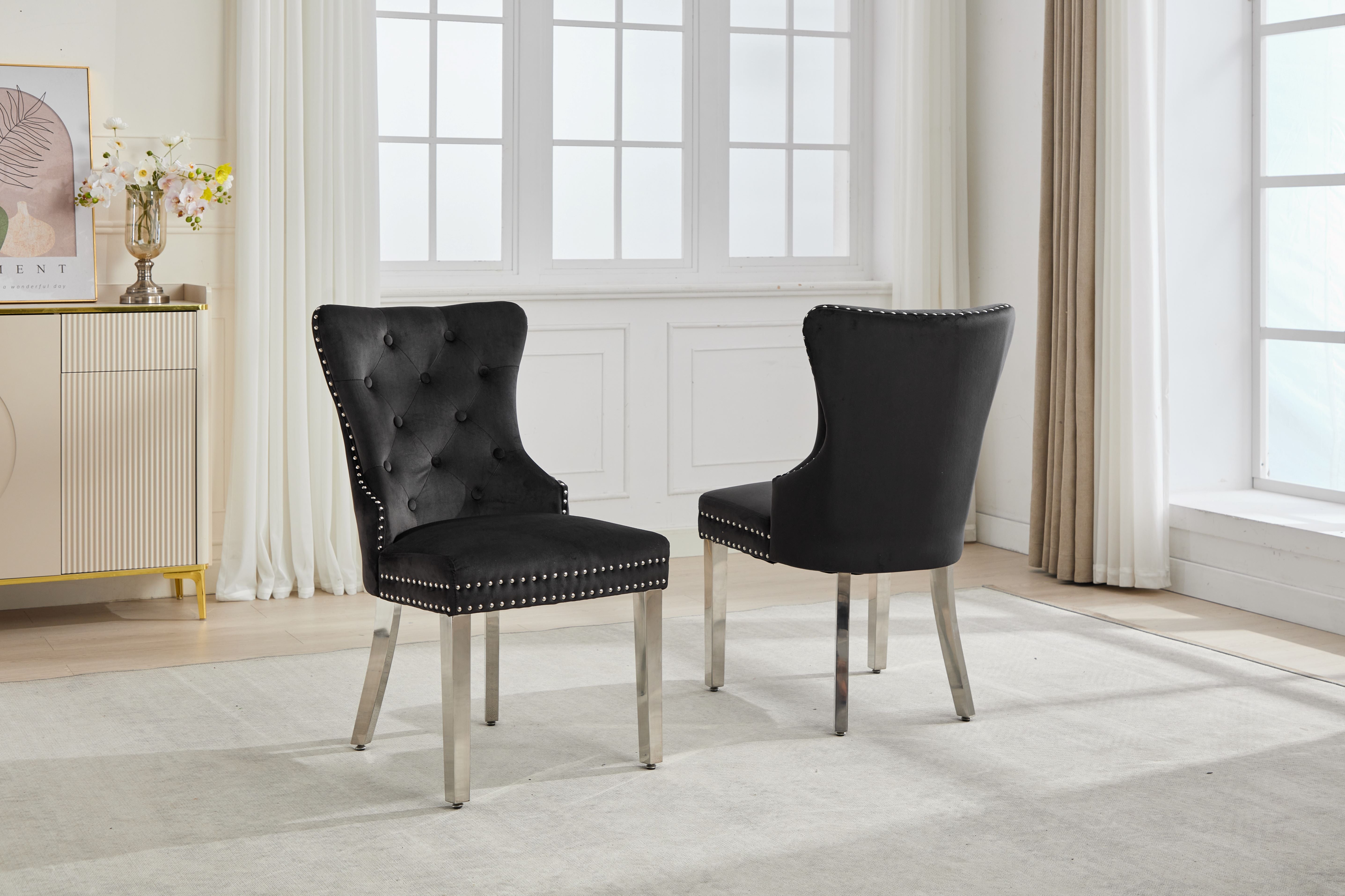 Soft-Touch Black Velvet Accent Chair – C-1246