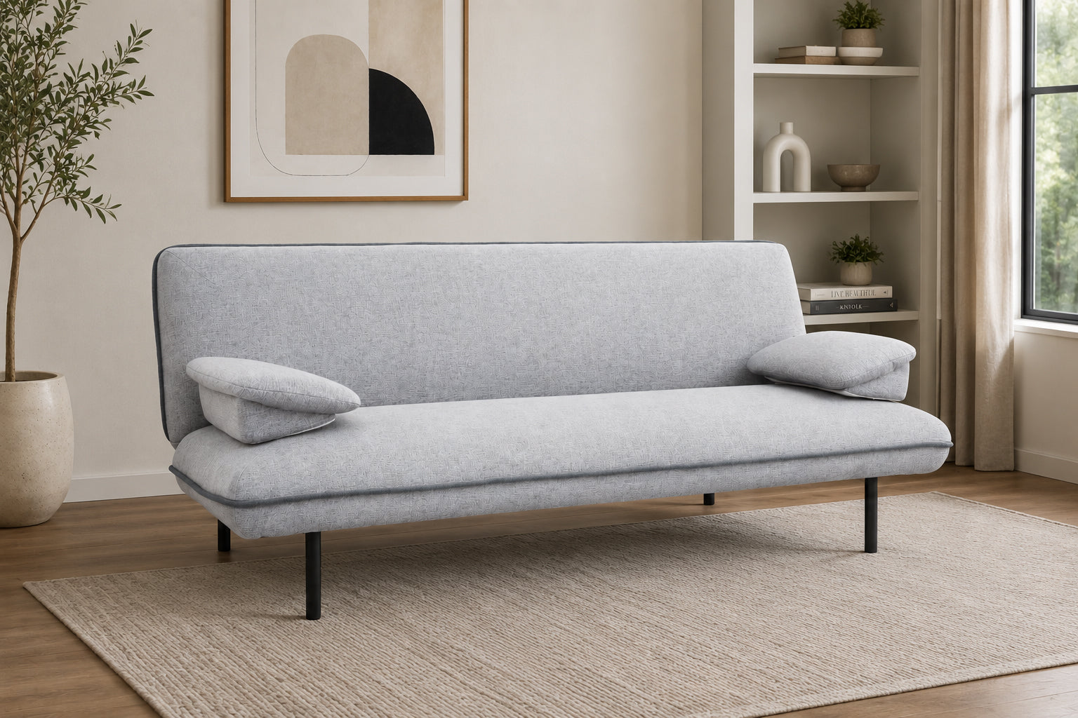 Light Grey Fabric Sofa Bed – IF-8035