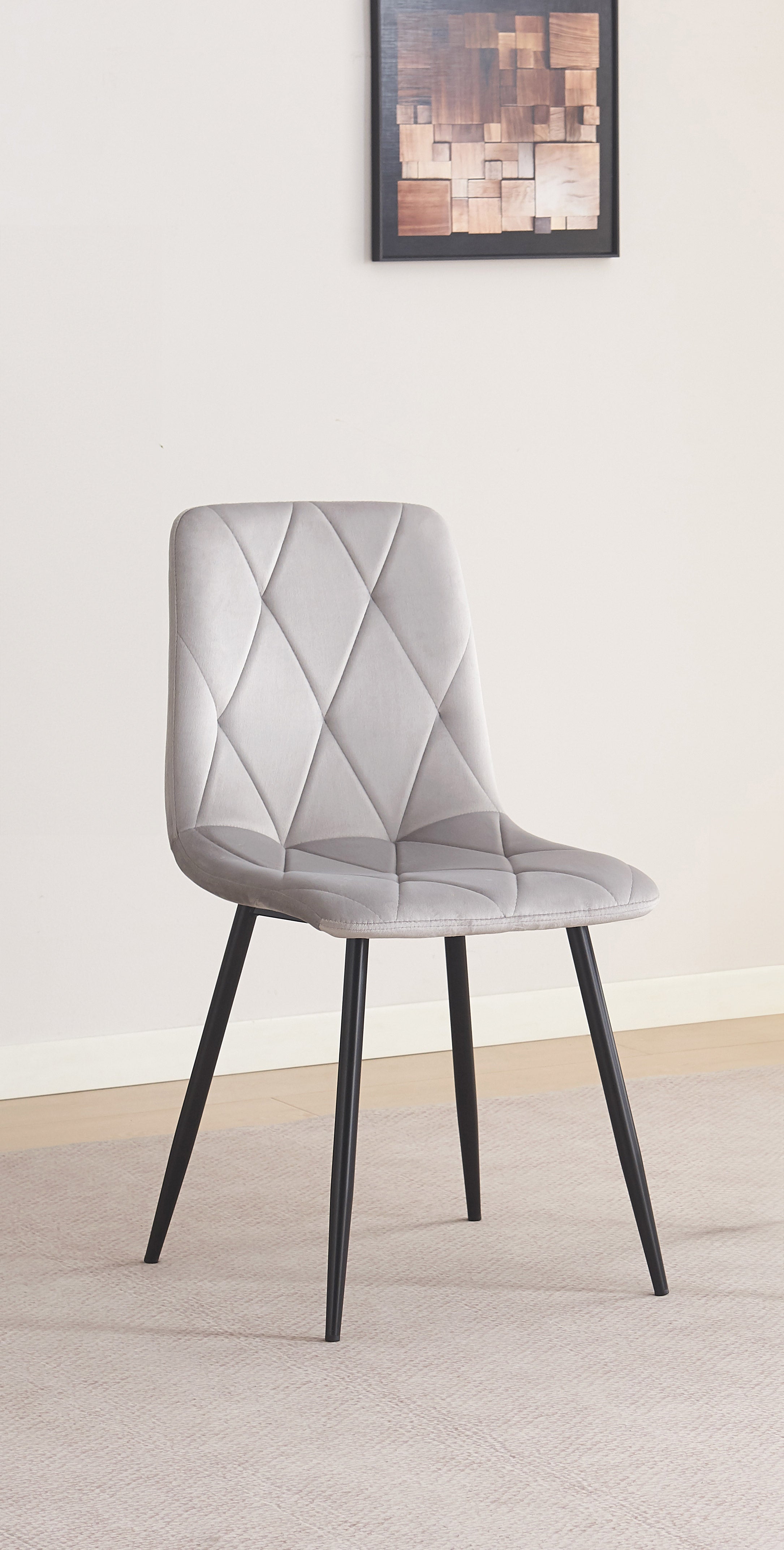 Soft Light Grey Velvet Chair – C-1631
