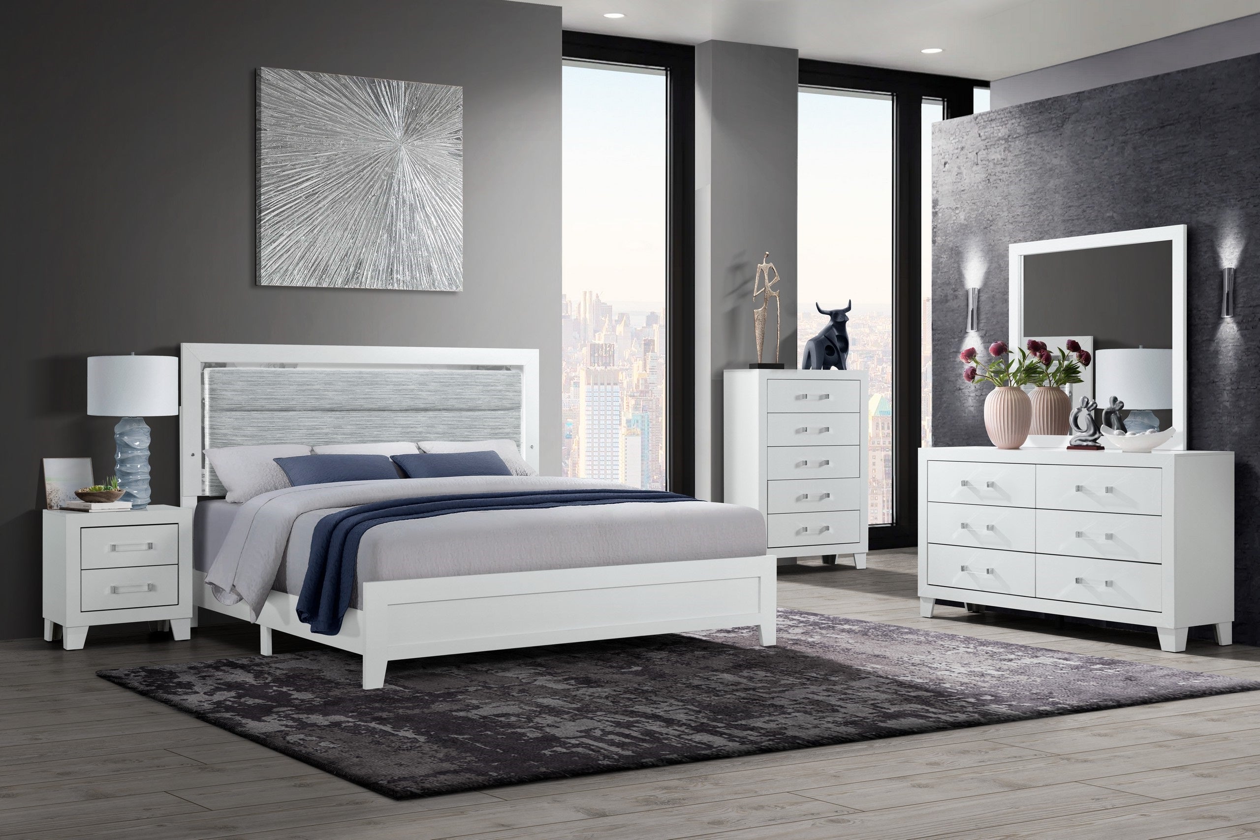 Luccia White Wood Bedroom Set – Luccia-White
