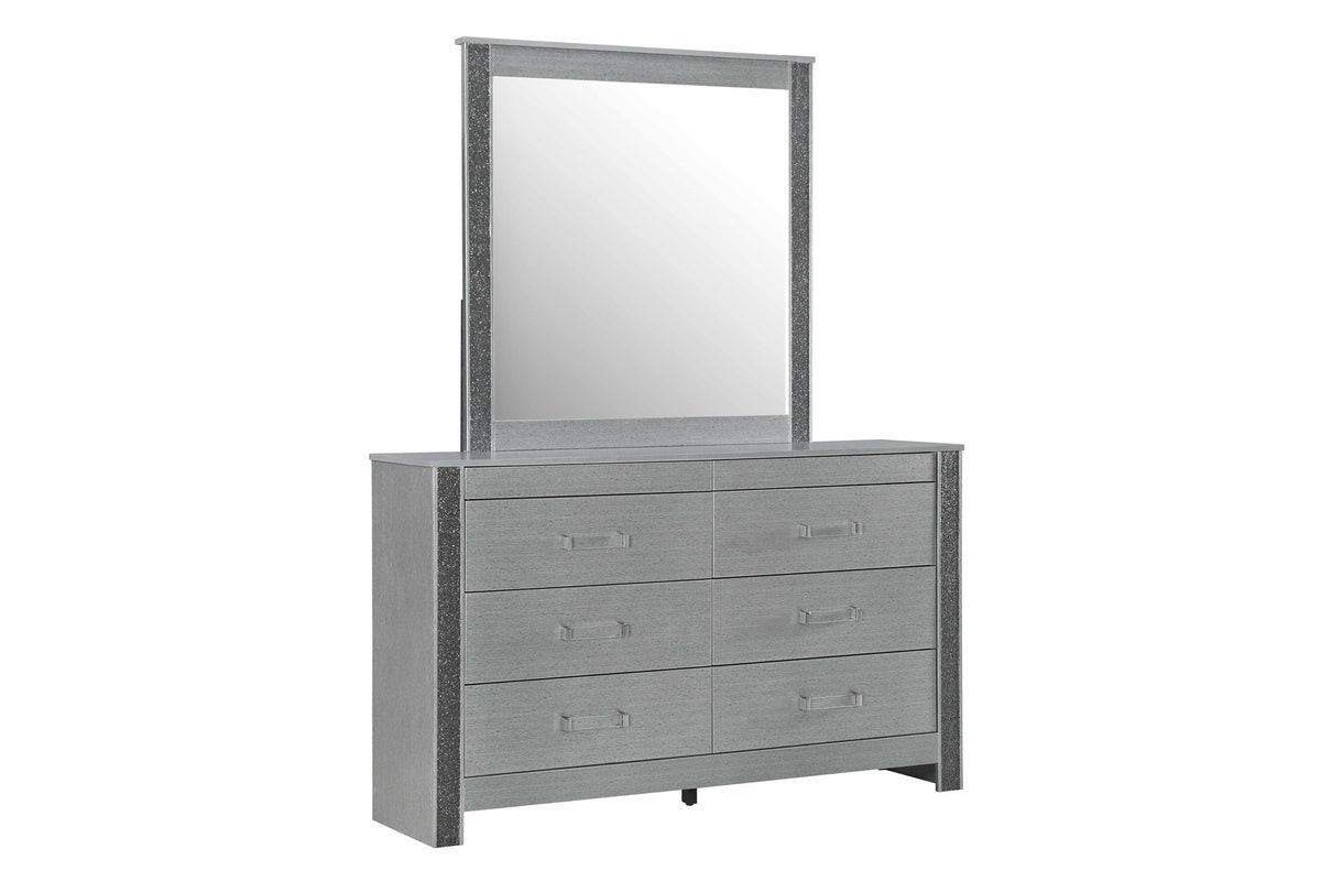 Logan Silver Panel Bedroom Set with LED Accent – Logan-Silver