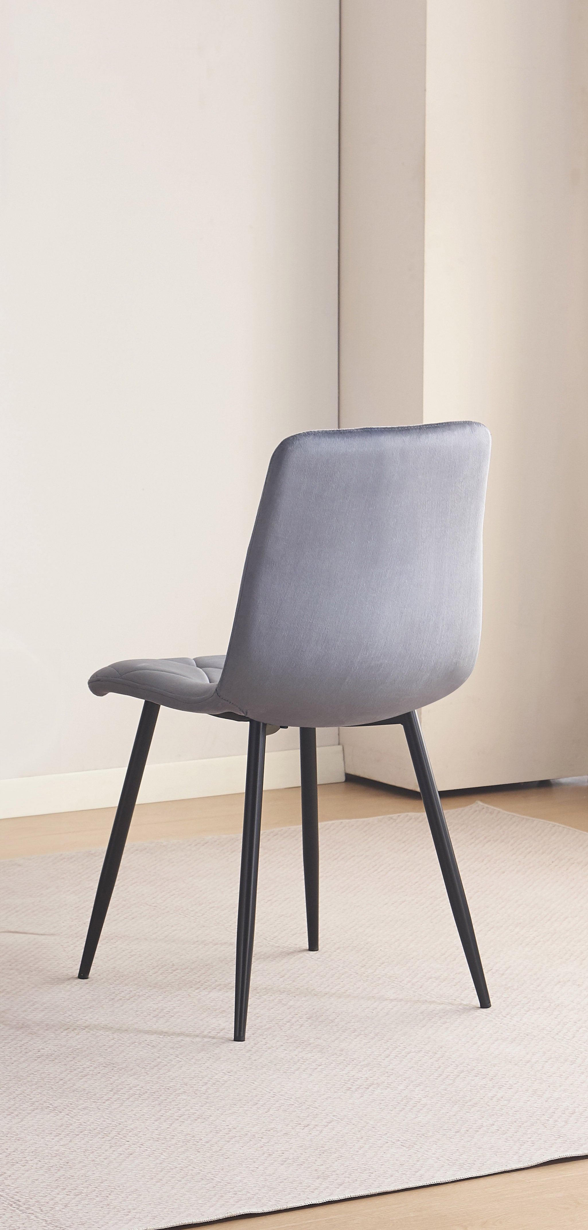 Upholstered in Soft Dark Grey Velvet Dinette Set – T-1630 C-1632