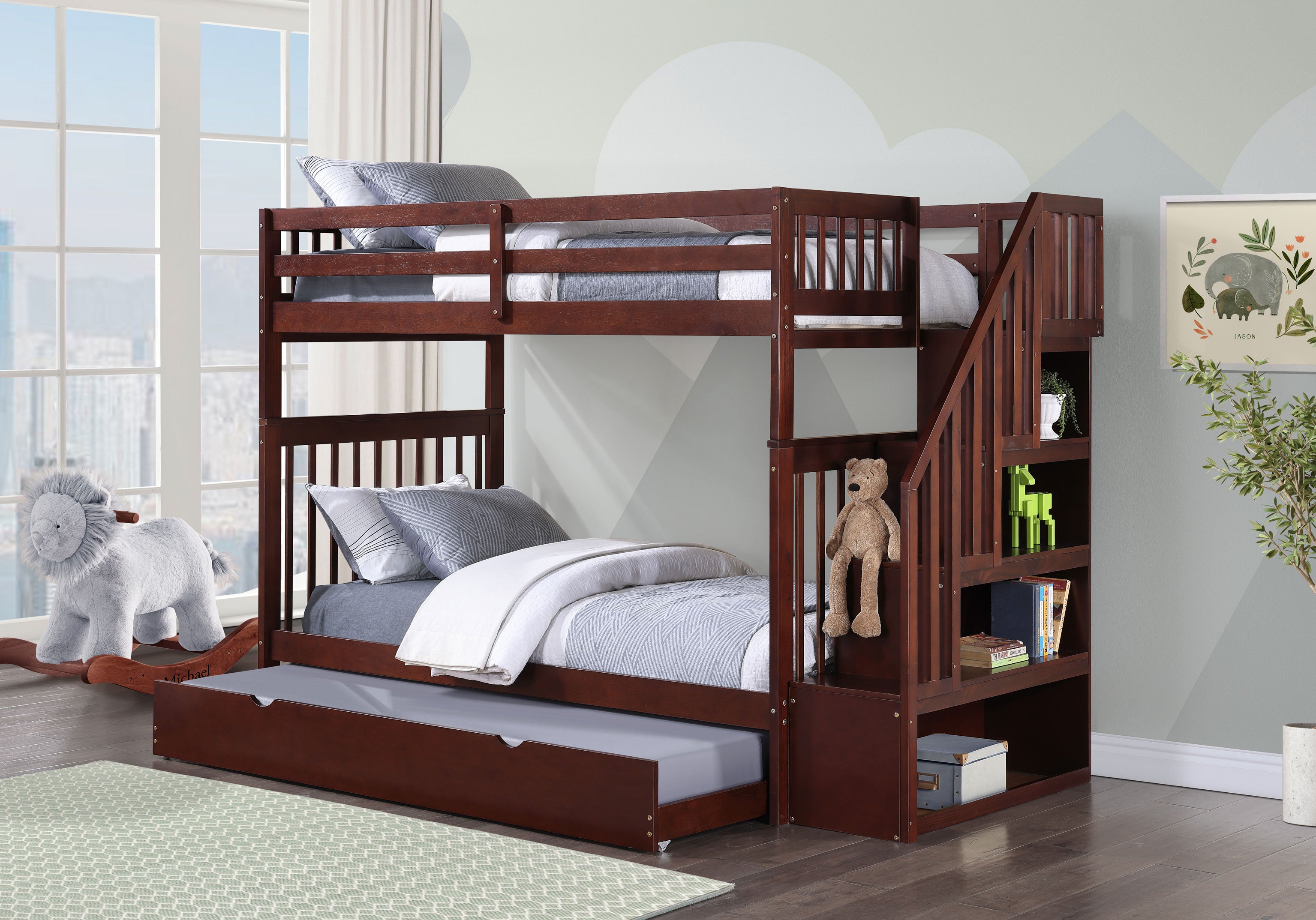 Please note The staircase is Reversible and can be installed on the Left or Right Side Bunk Bed –...