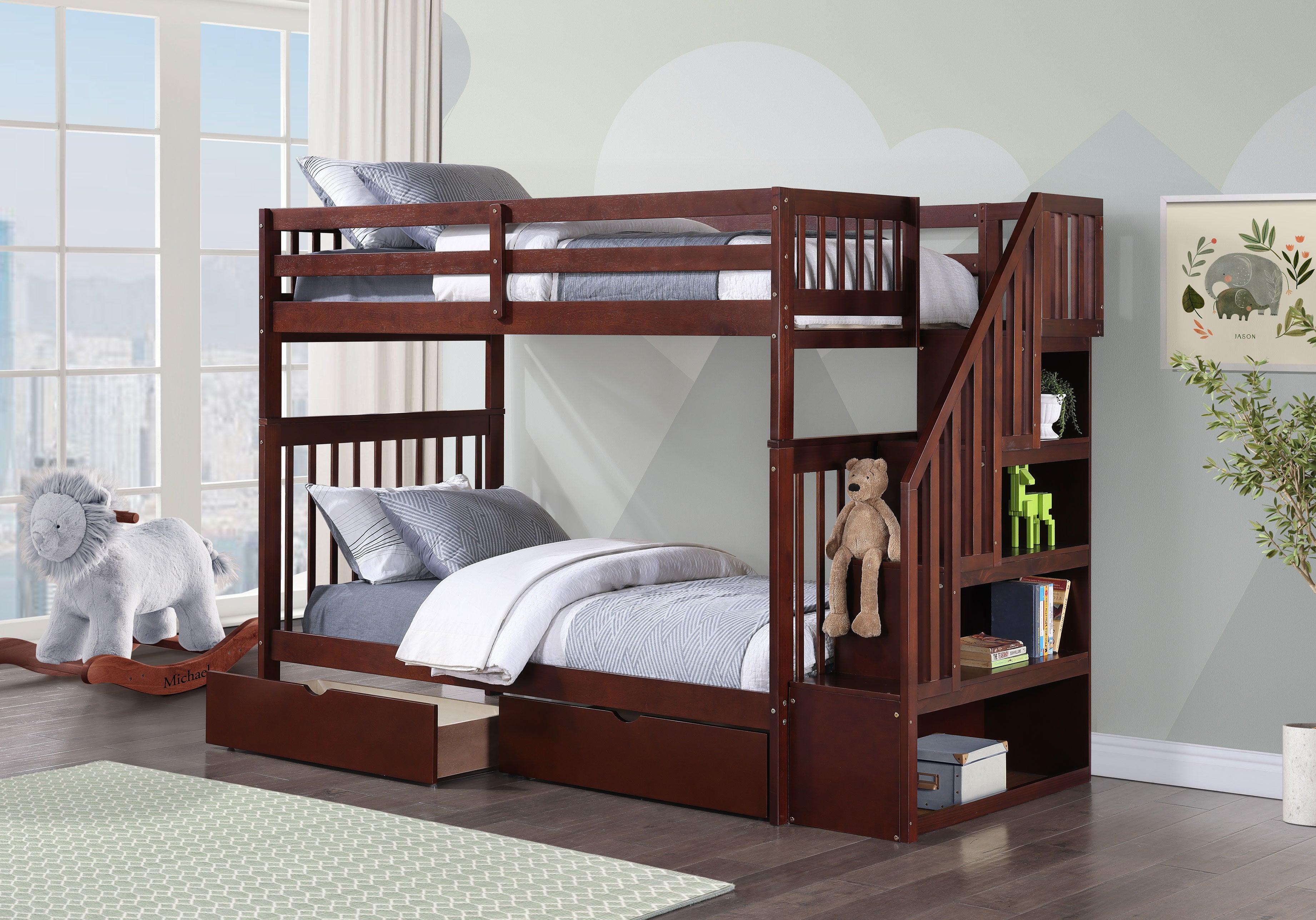 Please note The staircase is Reversible and can be installed on the Left or Right Side Bunk Bed –...