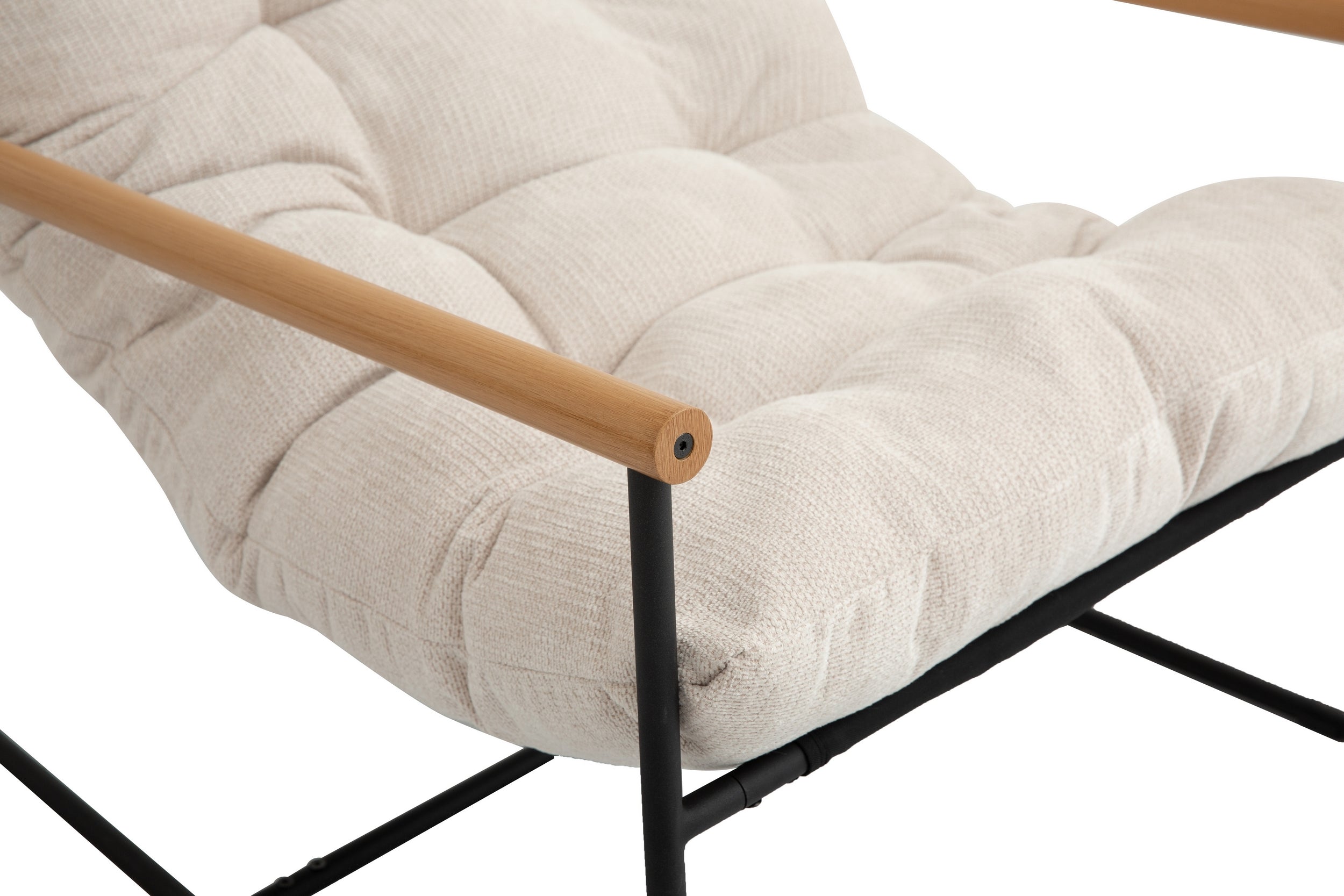 Plush Tufted Cushion – soft beige/cream fabric with deep padding for superior comfort Accent Chai...