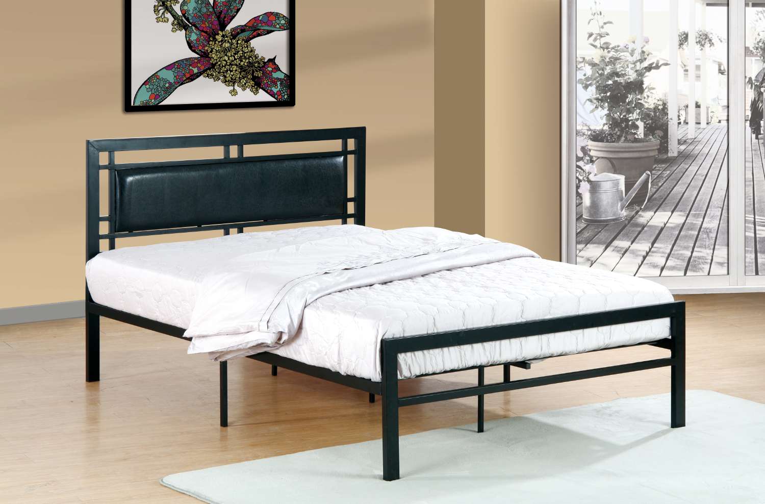 Image of if-141b - single or double or queen bed - platform bed includes mattress support.