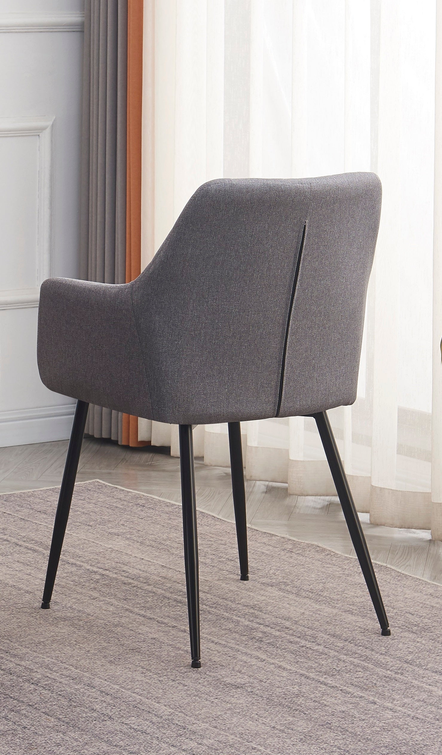 Table: Sintered Stone White Marble Top With Black Steel Legs Dinette Set – T-1815 C-1815