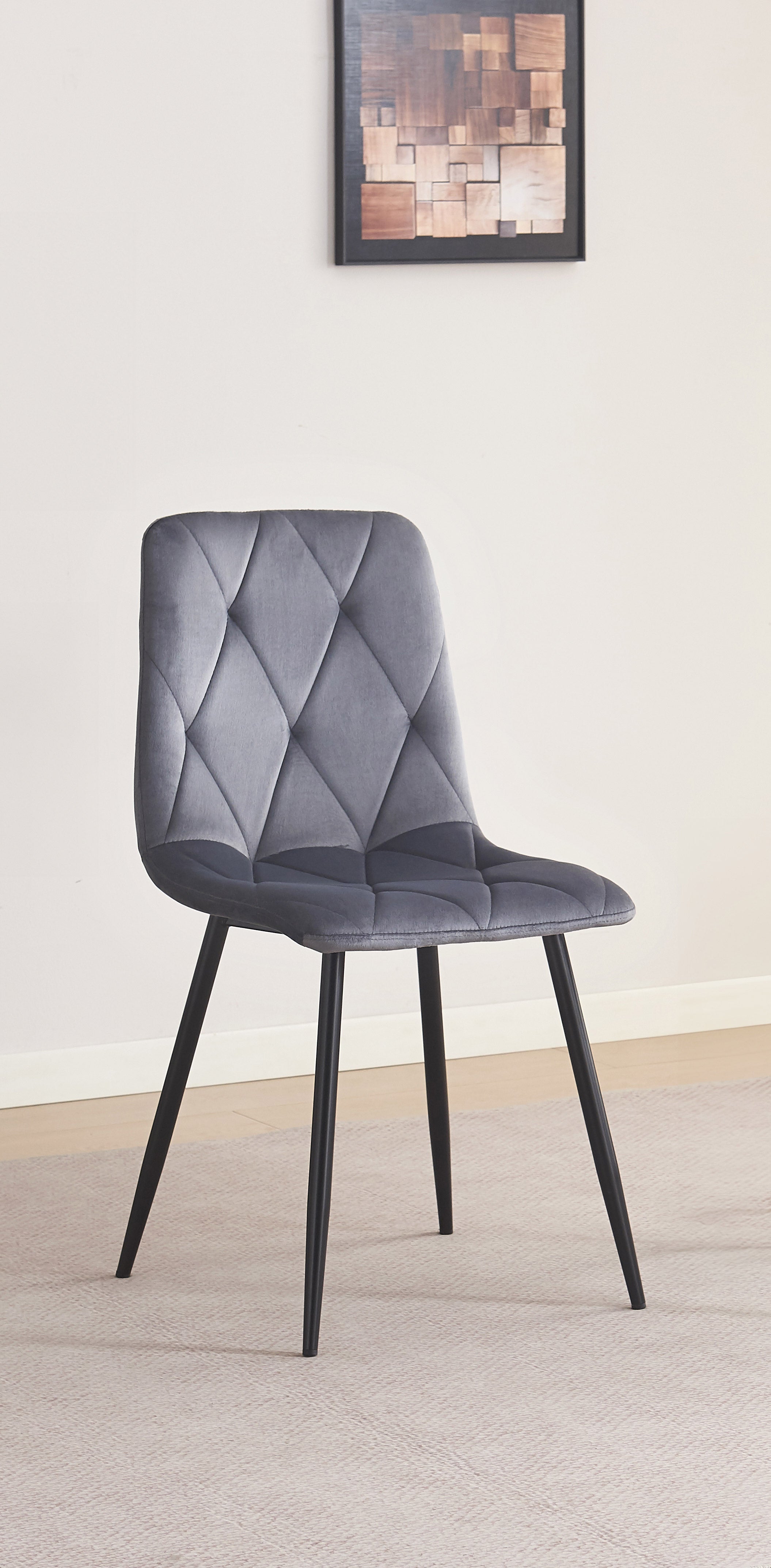 Upholstered in Soft Dark Grey Velvet Dinette Set – T-1630 C-1632