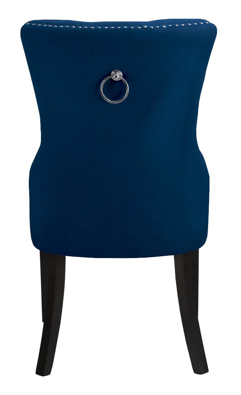 Navy Blue Tufted Velvet Dining Chair with Nailhead Trim – C-1222
