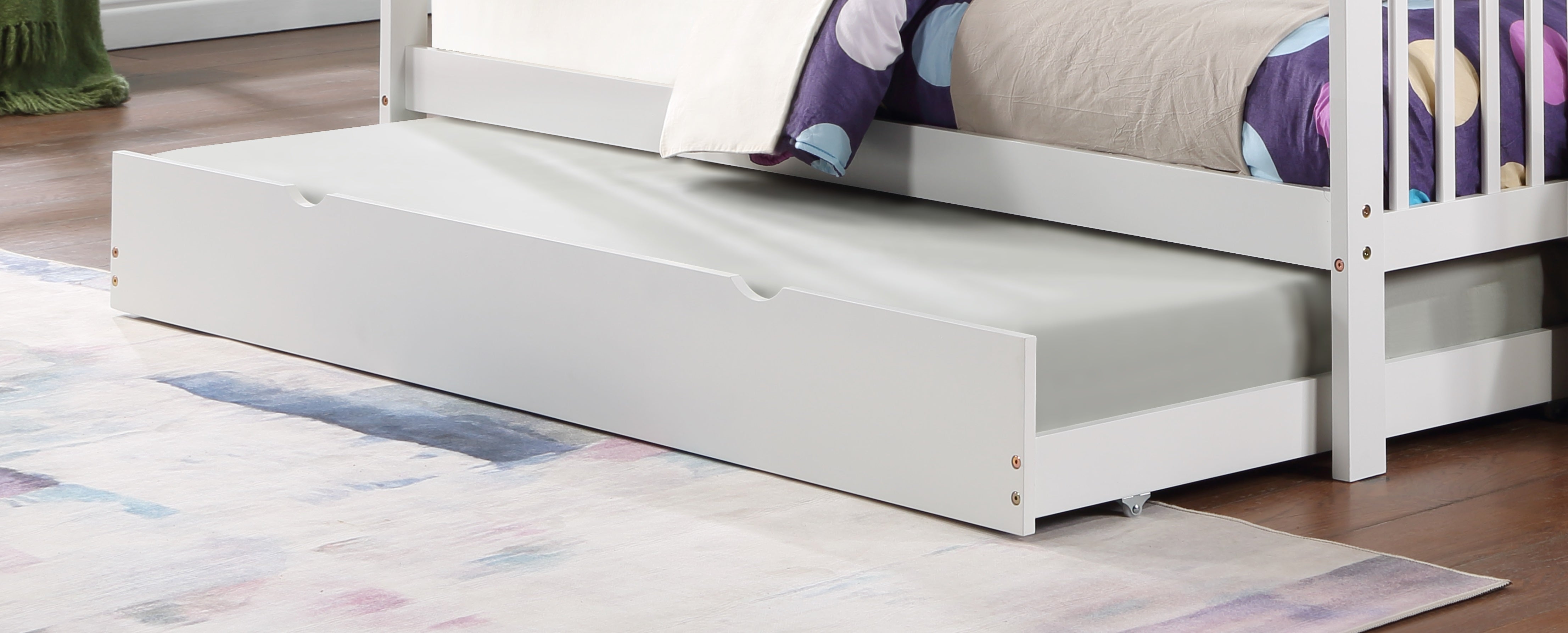 Made from Solid Wood and Wood Veneers Bunk Bed – B-121W (Single/Single)