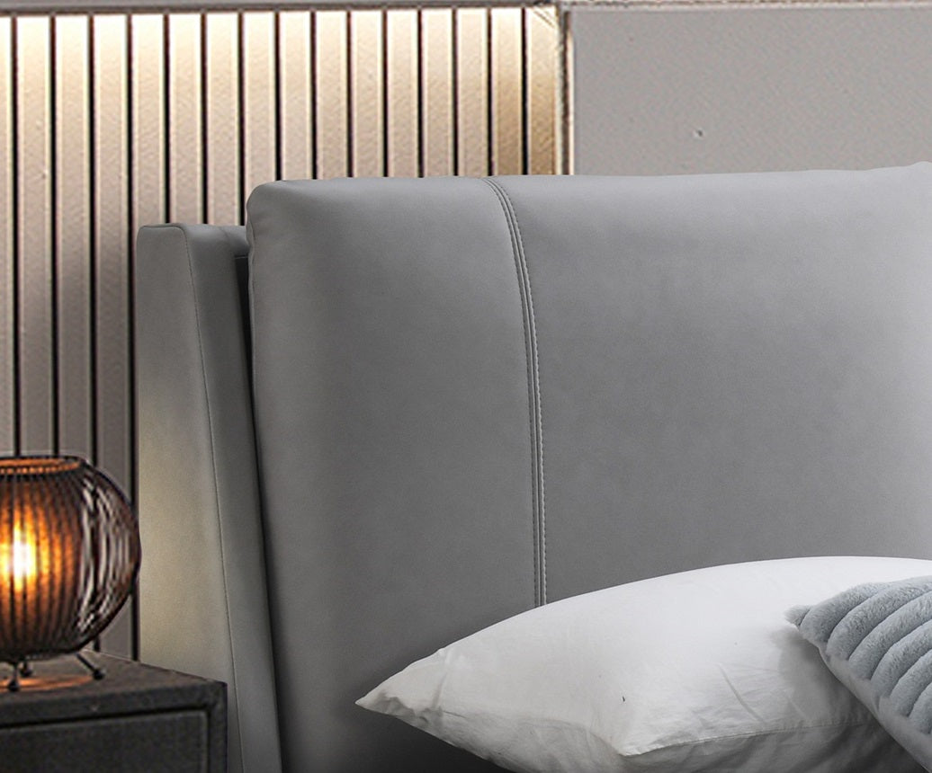 Light Grey Upholstered Platform Bed – IF-5340