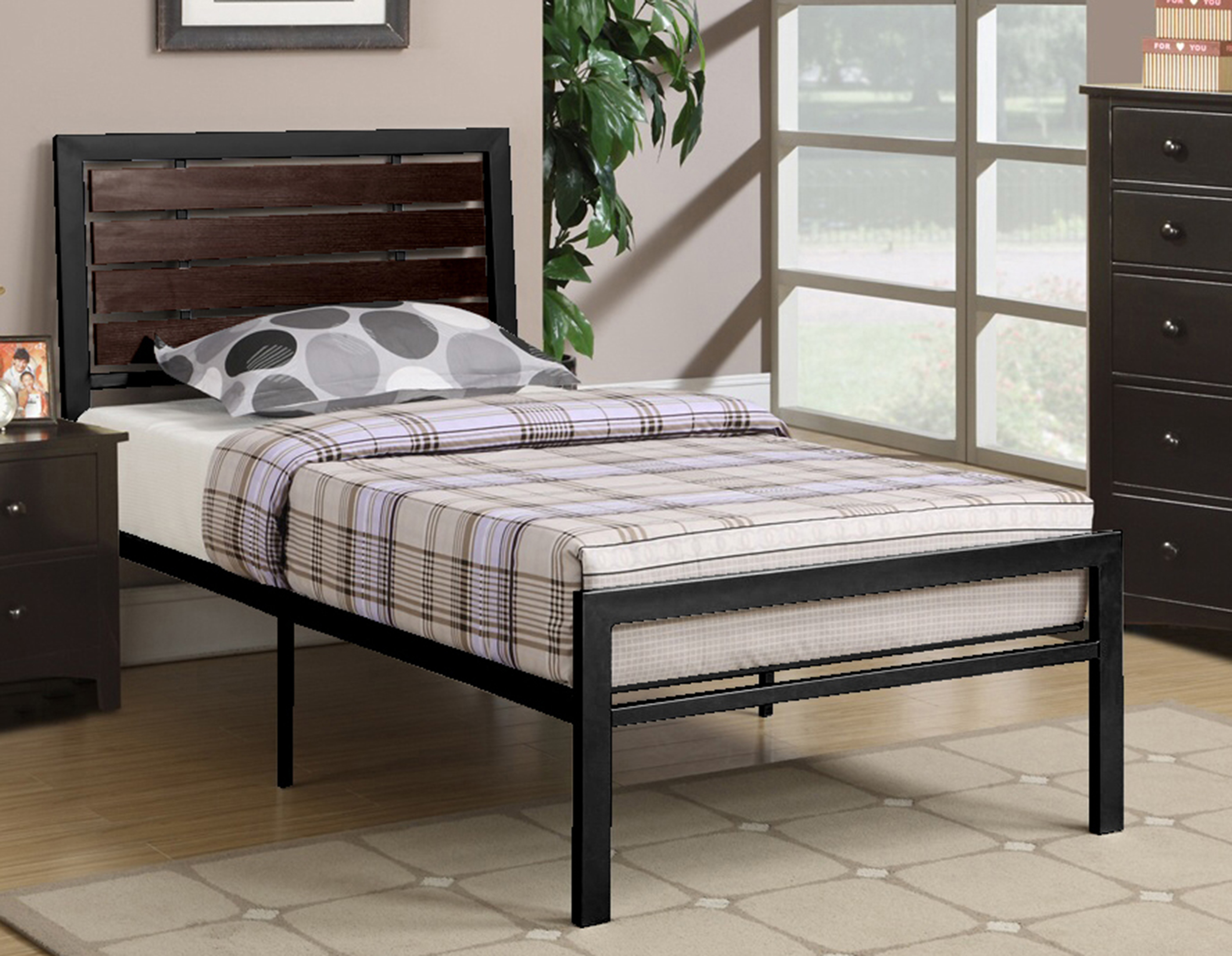 Image of if-114 - single or double bed - platform bed includes mattress support.