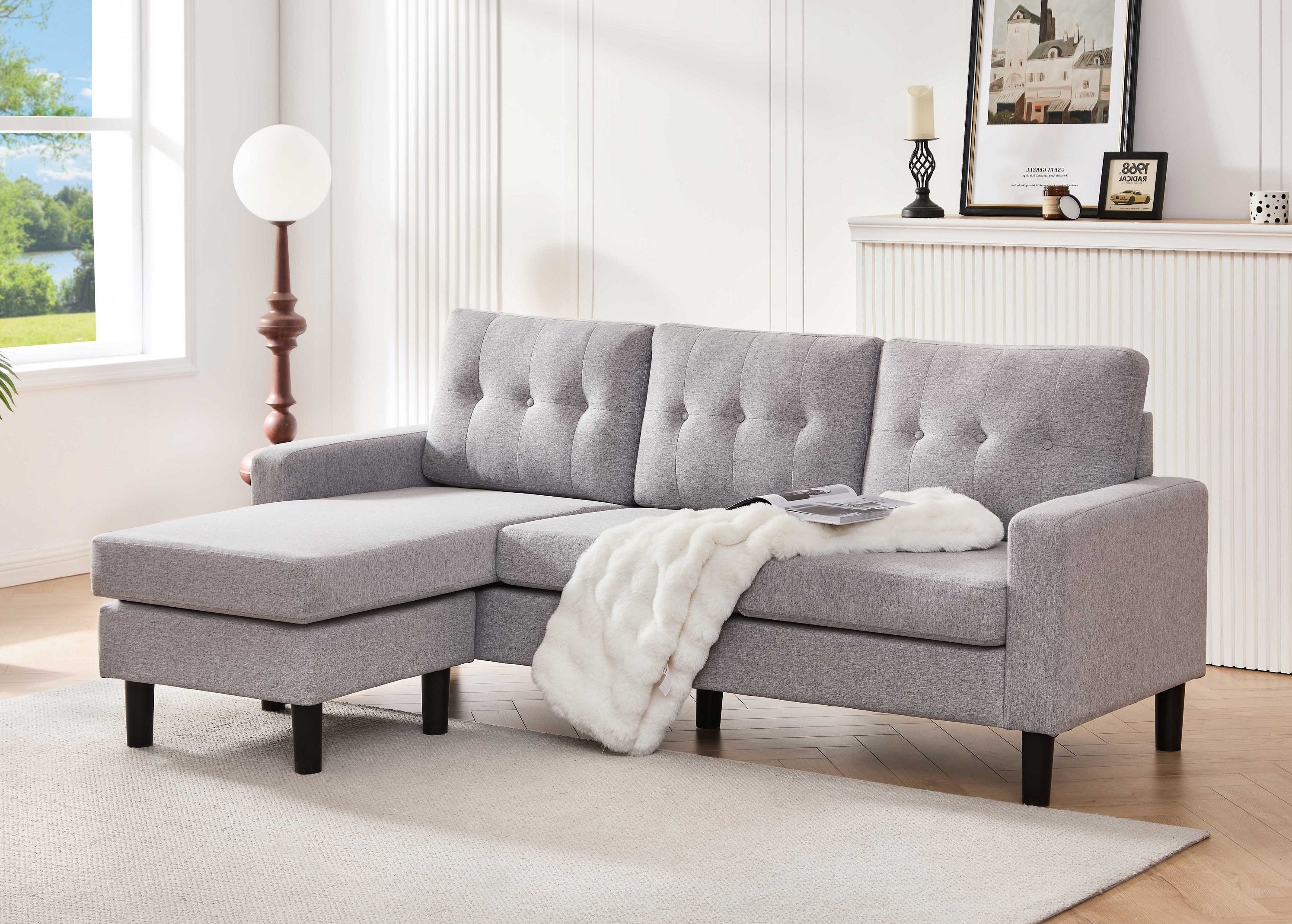 Solid wood legs for a simple, modern touch Sofa Sectional – IF-9320