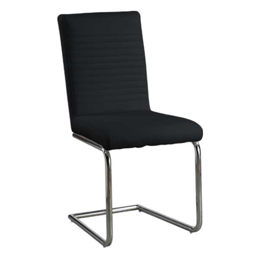 Black Fabric Dining Chair with Chrome Cantilever Legs – C-1040B