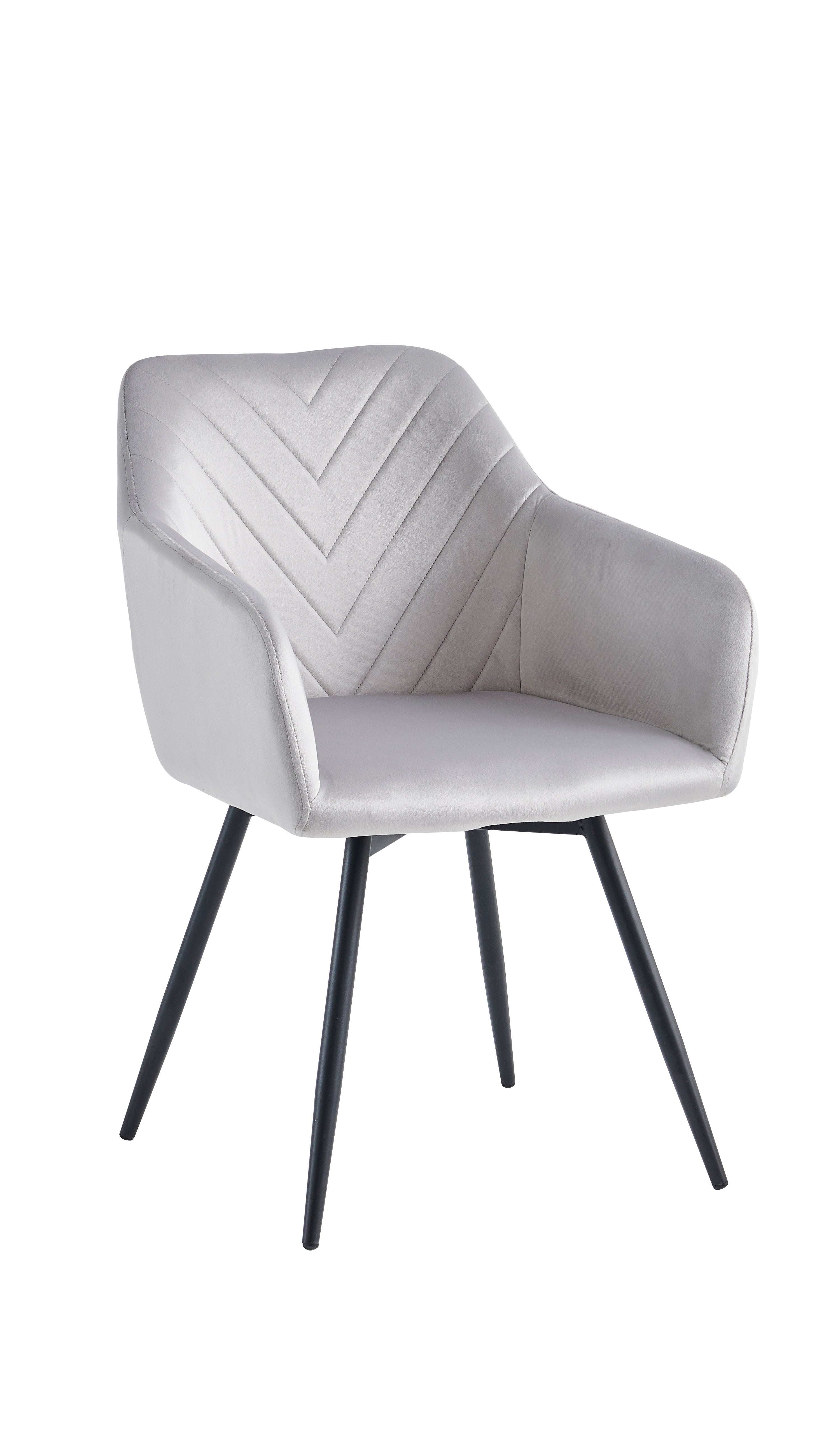 Upholstered in Soft Light Grey Velvet Chair – C-1551