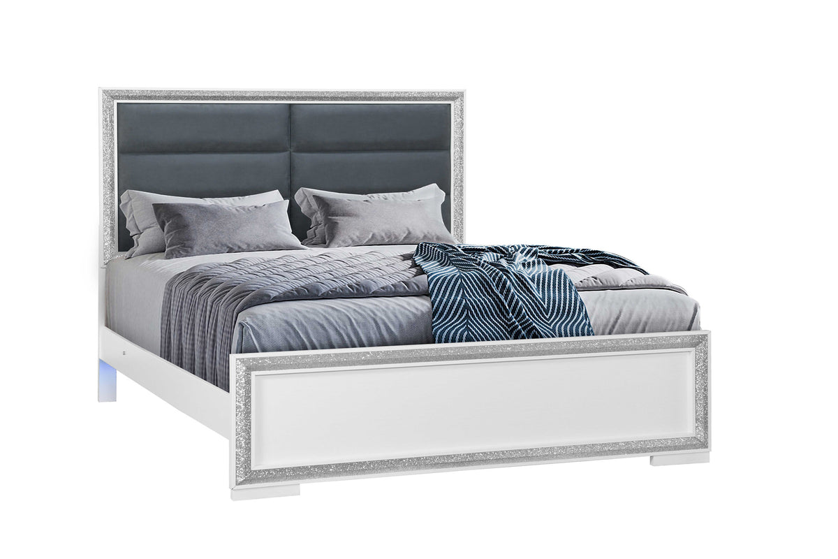 Andros Silver Upholstered Bedroom Set – Andros-Silver
