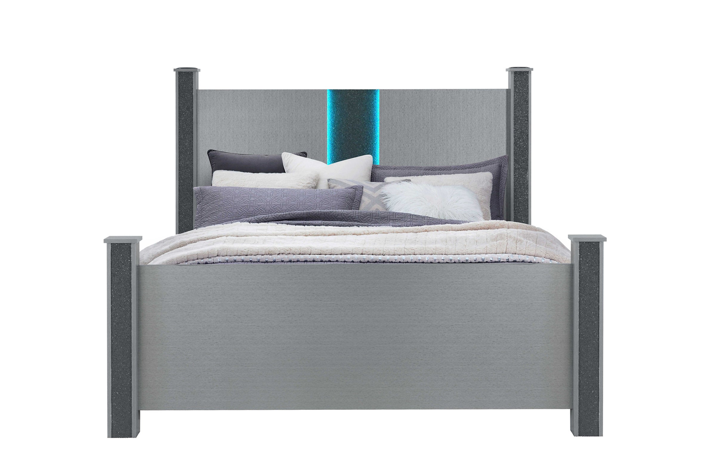 Logan-Silver Bedroom Set Bluetooth Audio