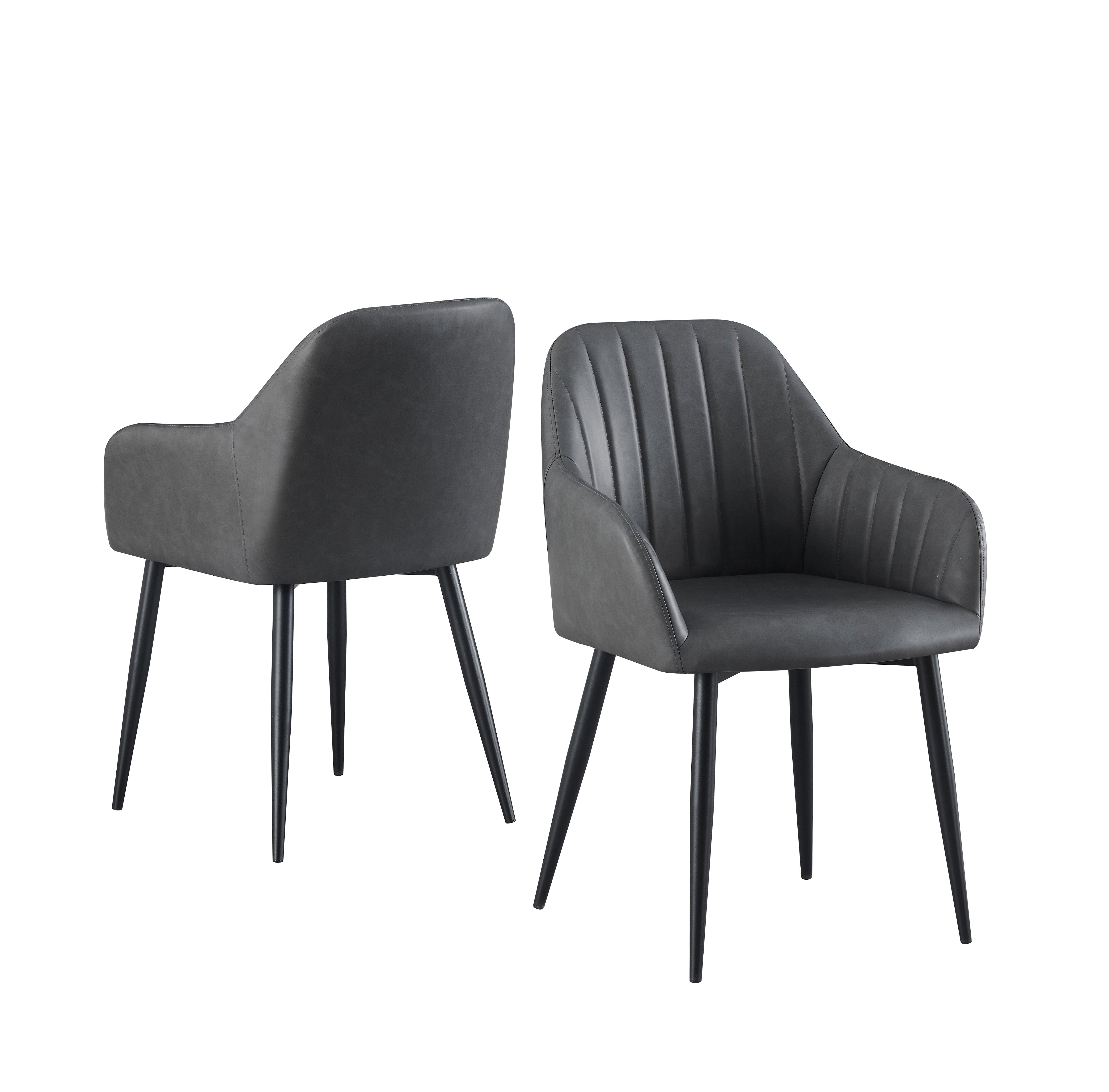 Upholstered in Soft Grey PU Chair – C-1416