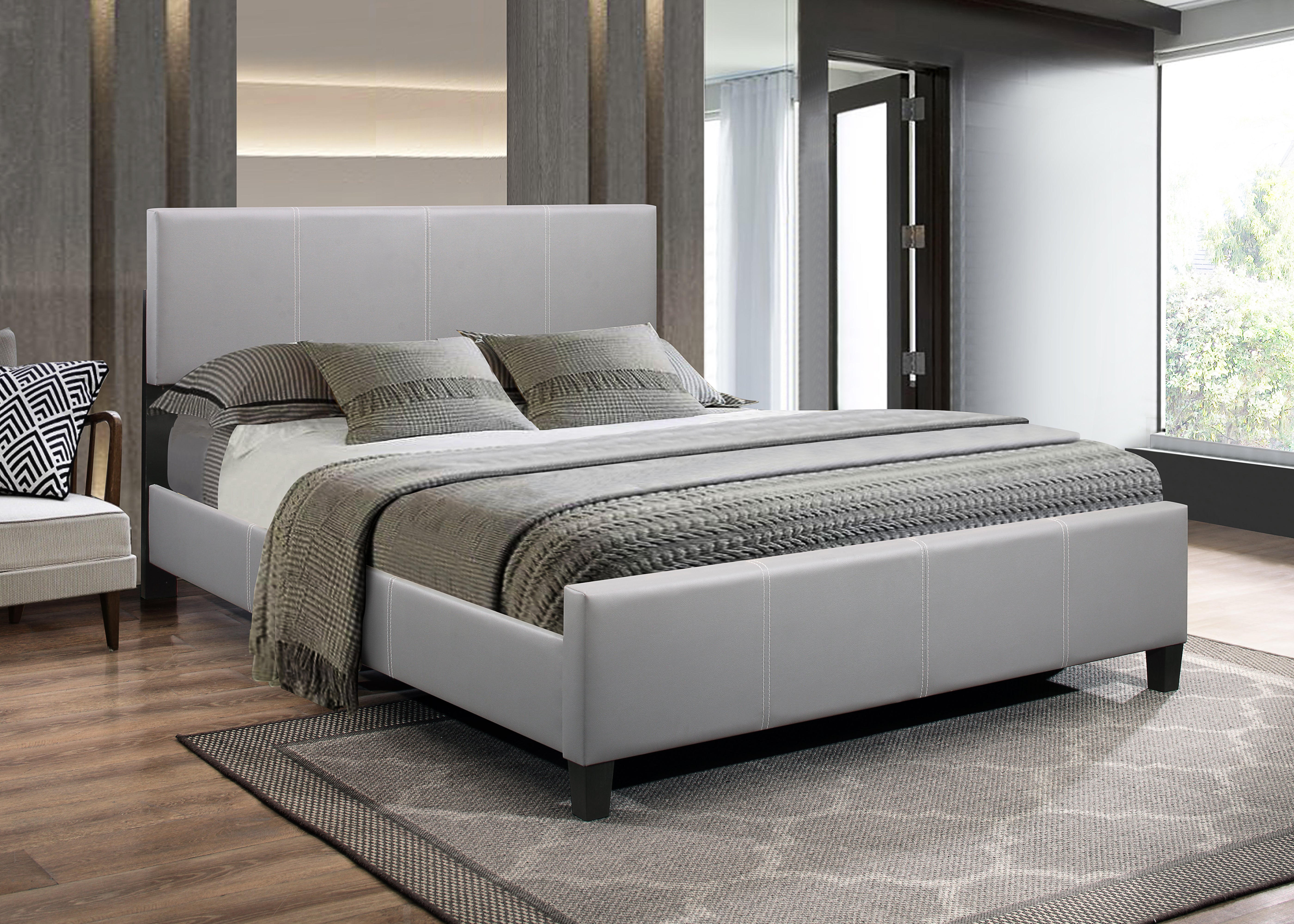 Image of if-5460 - single or double or queen bed - platform bed includes mattress support.