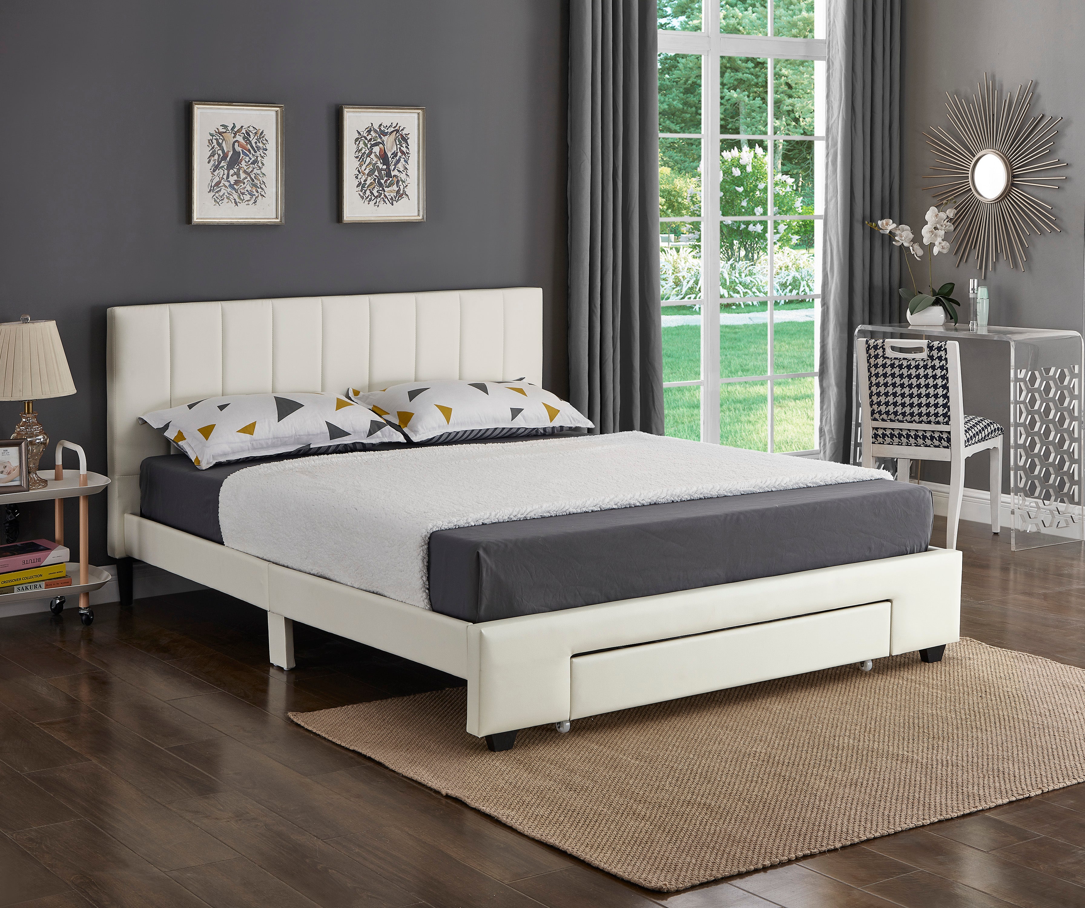Image of if-5482 - double or queen bed - platform bed includes mattress support.