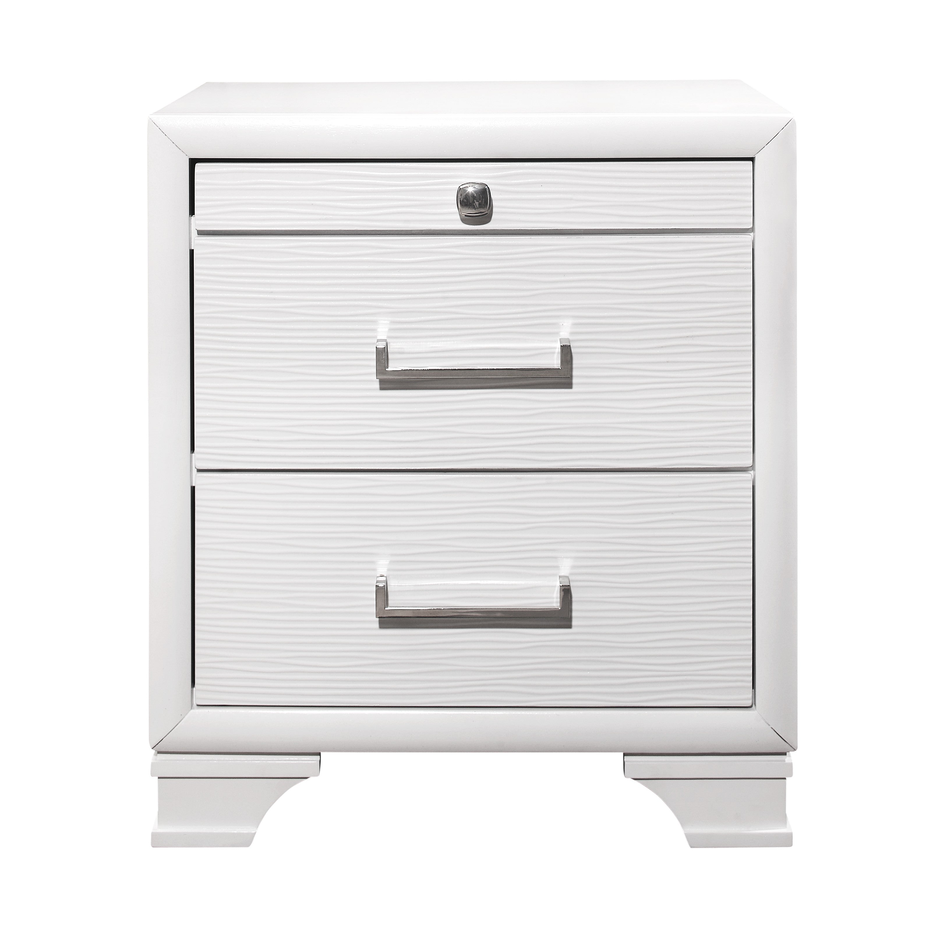 Features 3 Pull-Out Drawers Night Stand – Jordyn (White) Night Stand