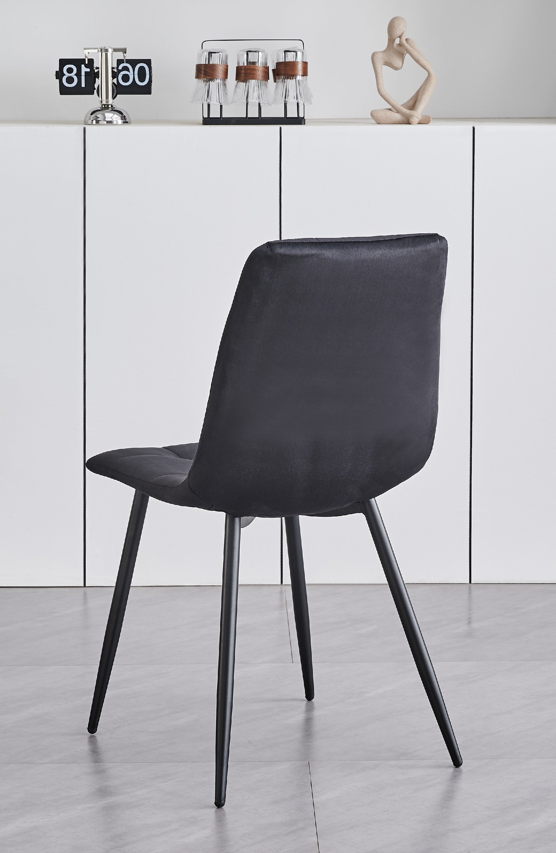 Soft Black Velvet Chair – C-1591
