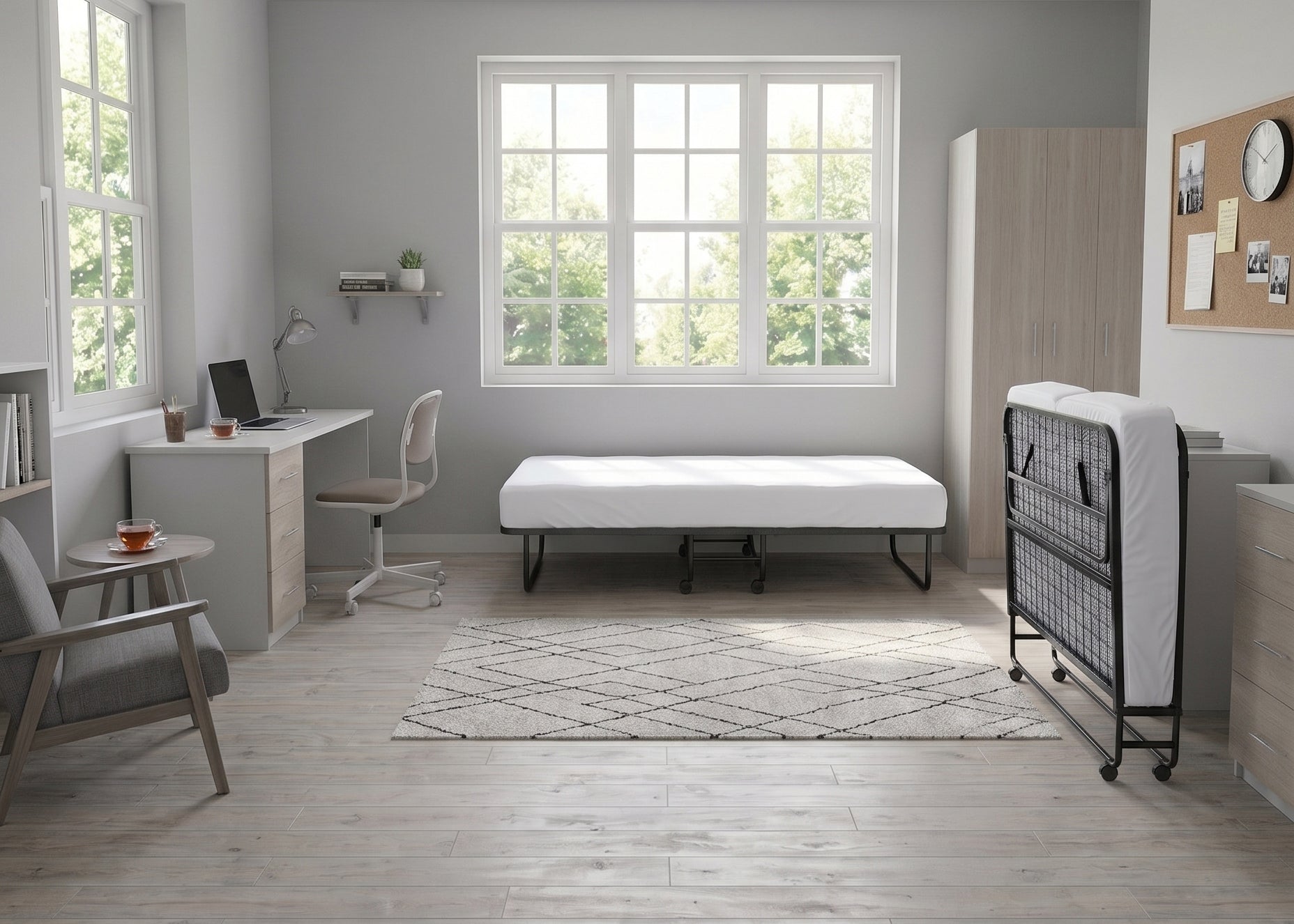 Durable powder-coated steel frame construction Folding Bed – IF-385/386