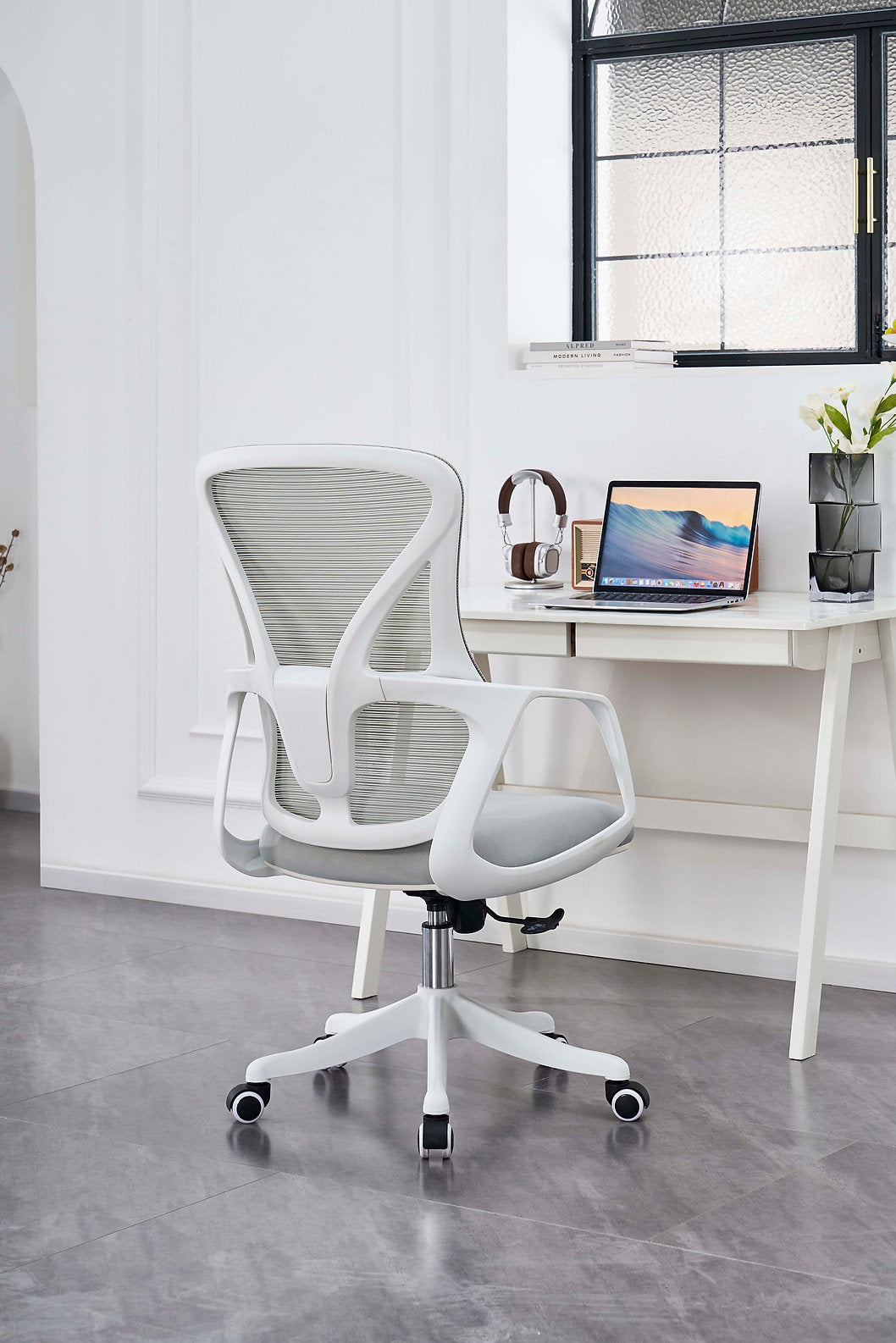 Breathable Grey Mesh Fabric Back Office Chair – C-7441
