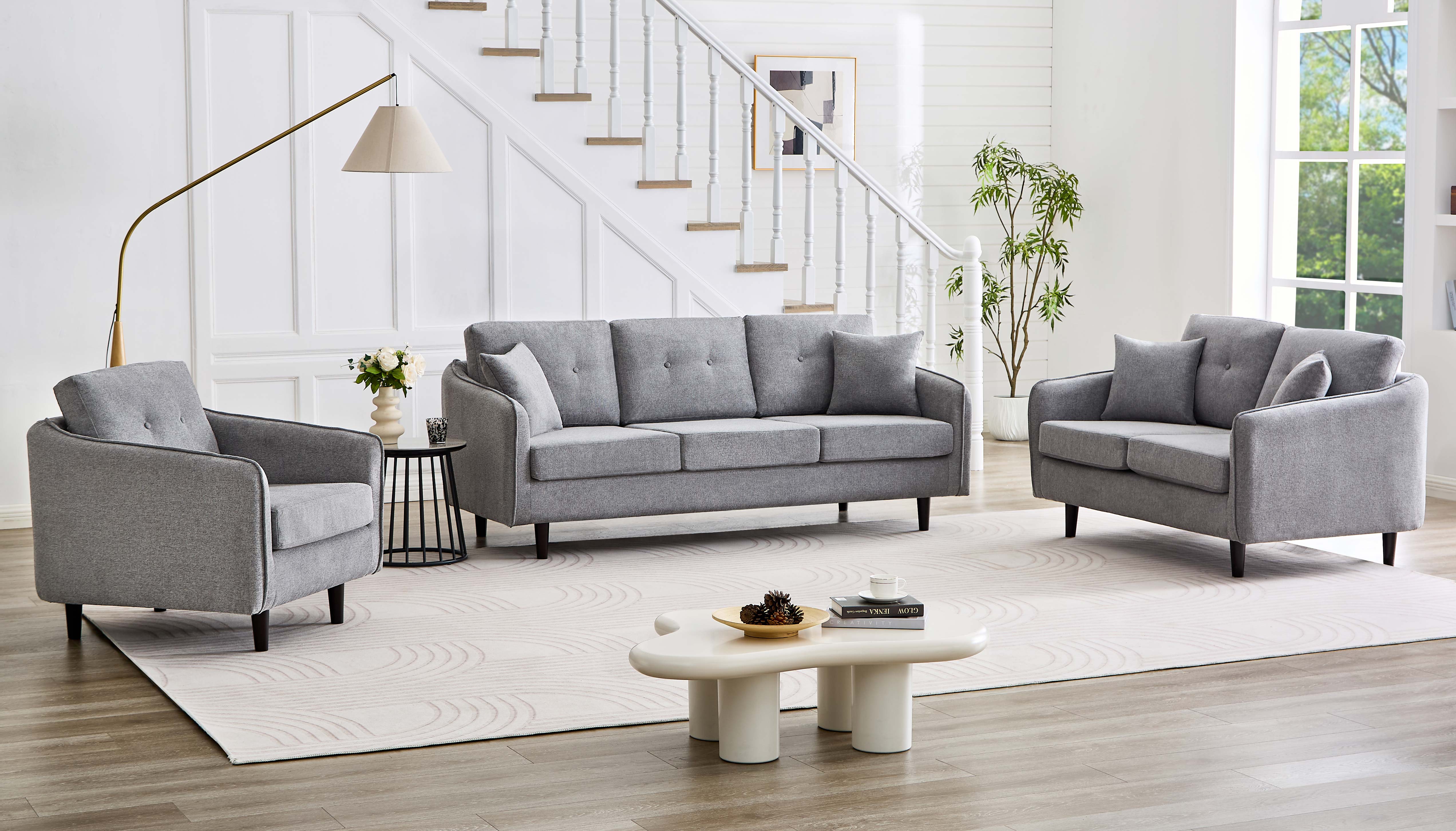Tapered solid wood legs for a warm, modern look Sofa – IF-8220