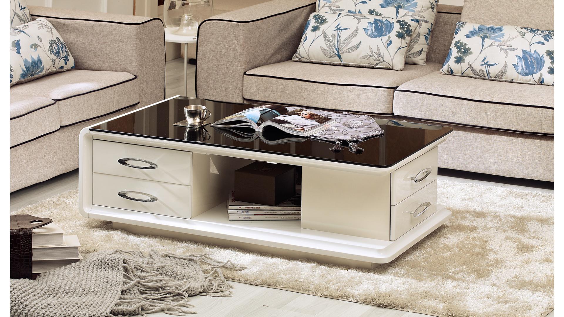 Image of coffee table nora with drawers.
