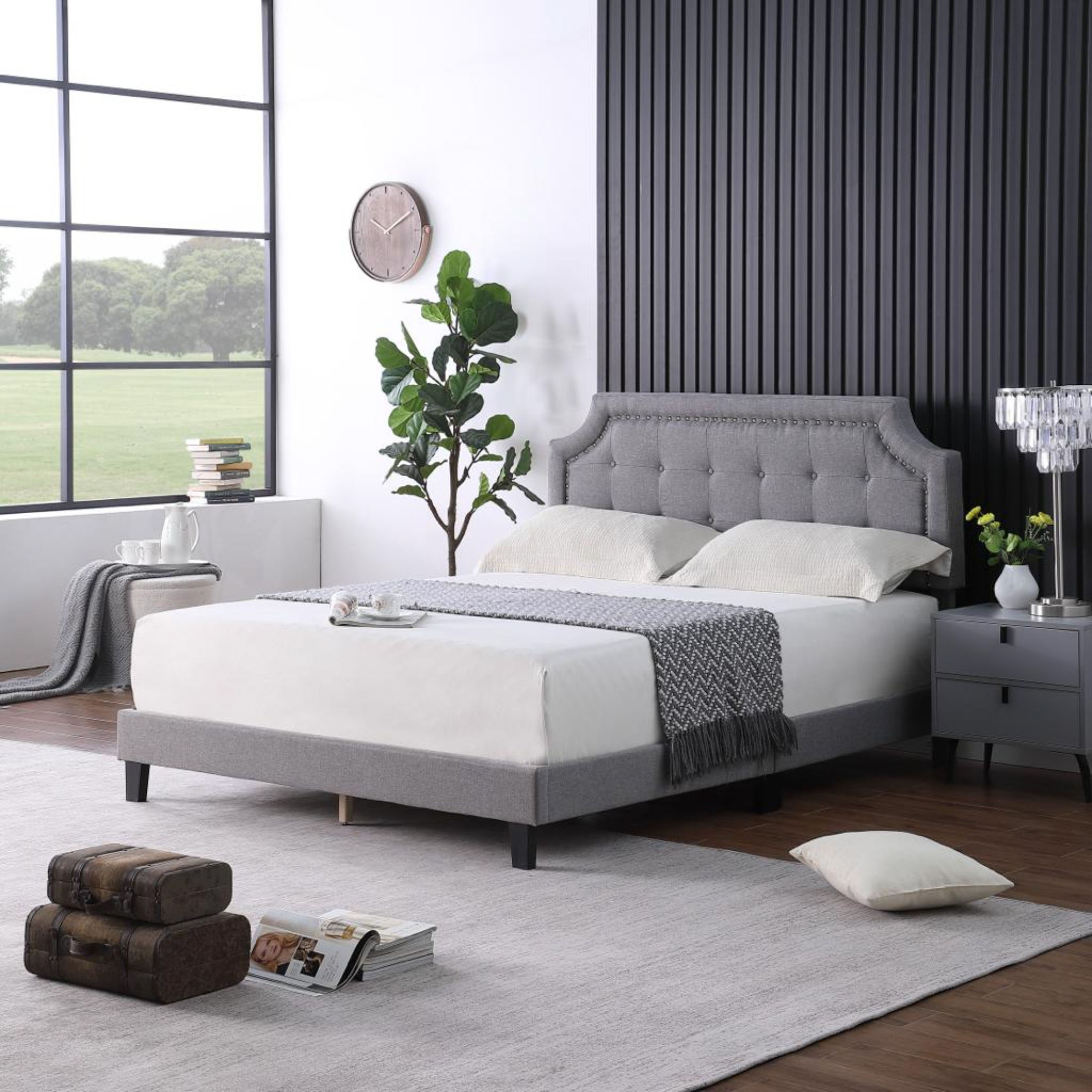 BED RAYAN - Bed Frame Upholstered FABRIC