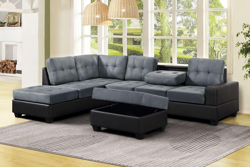Image of roma sofa sectional with ottoman.
