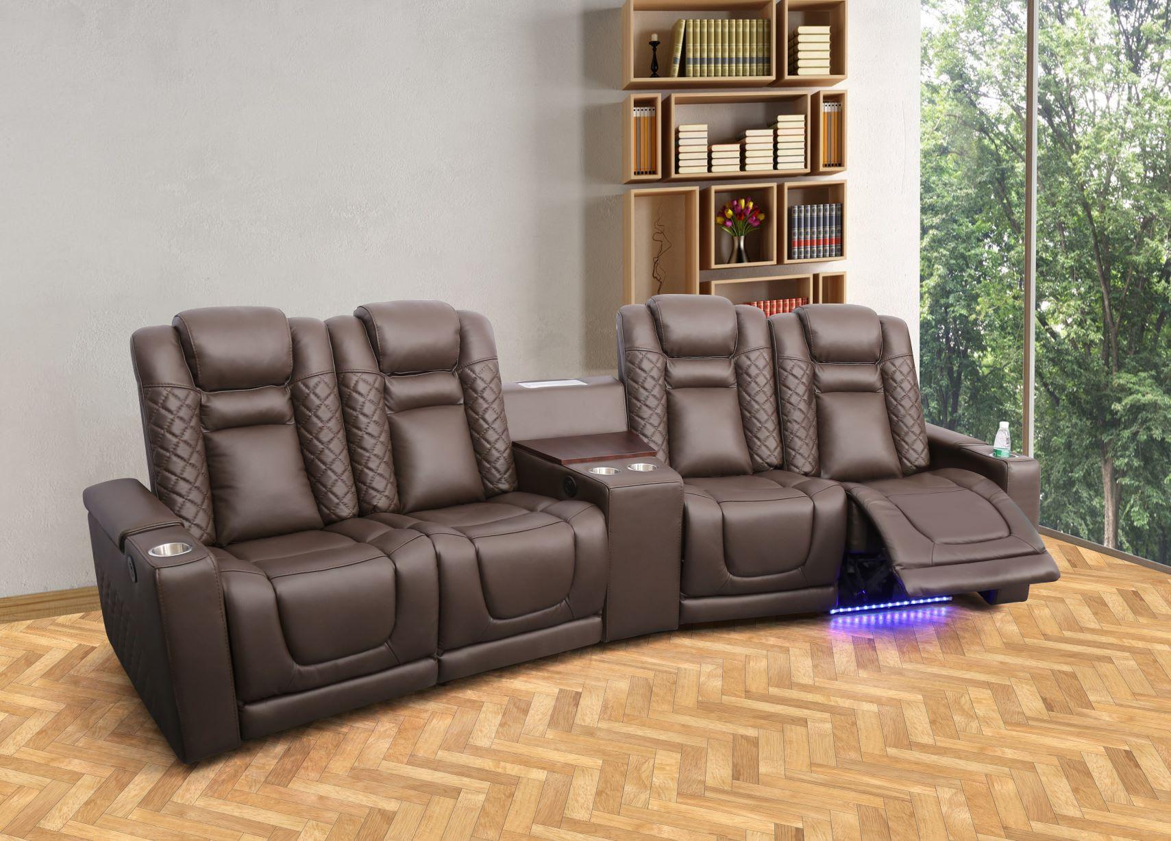 Image of home theater sofa power recliner sectional.