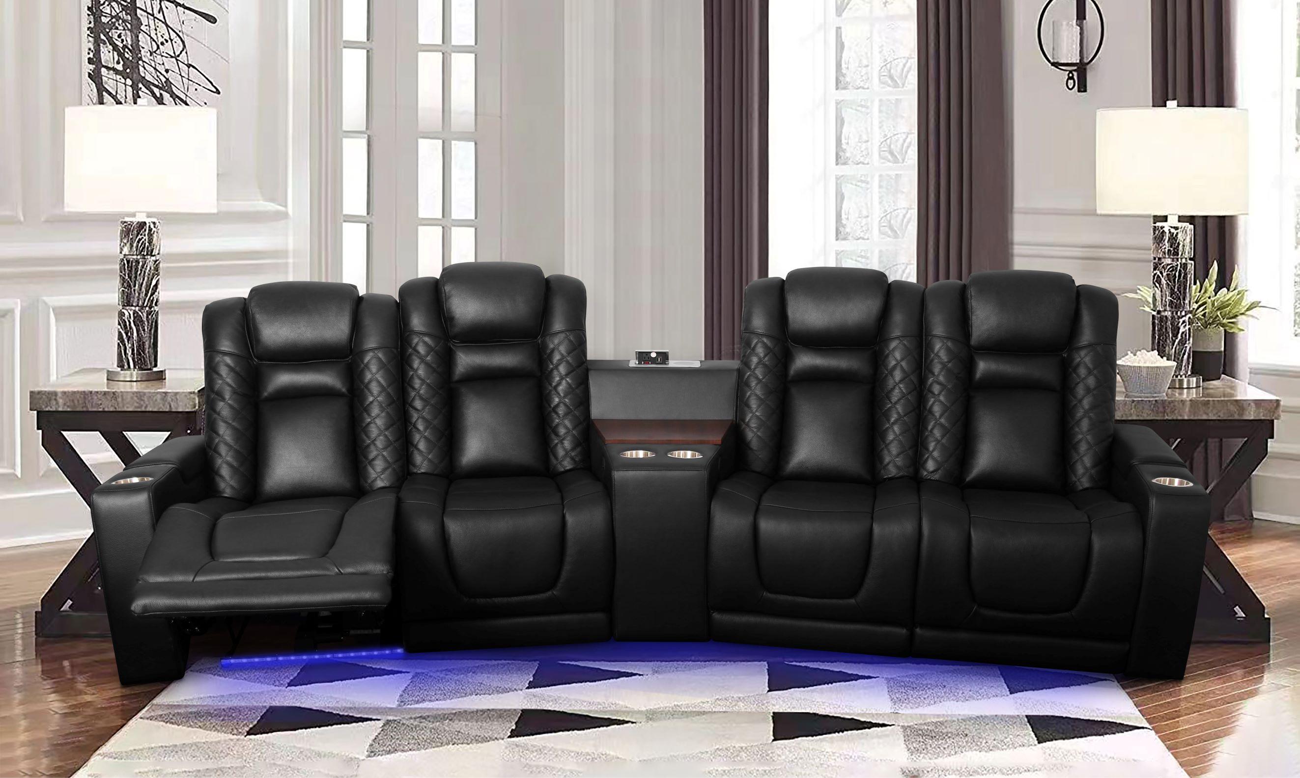 CANAPÉ DE CINÉMA MAISON SECTIONNEL À INCLINAISON ÉLECTRIQUE
