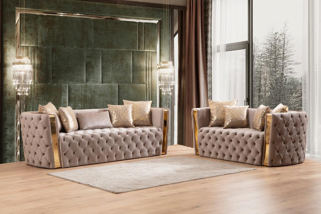 Image of naomi sofa set fabric.