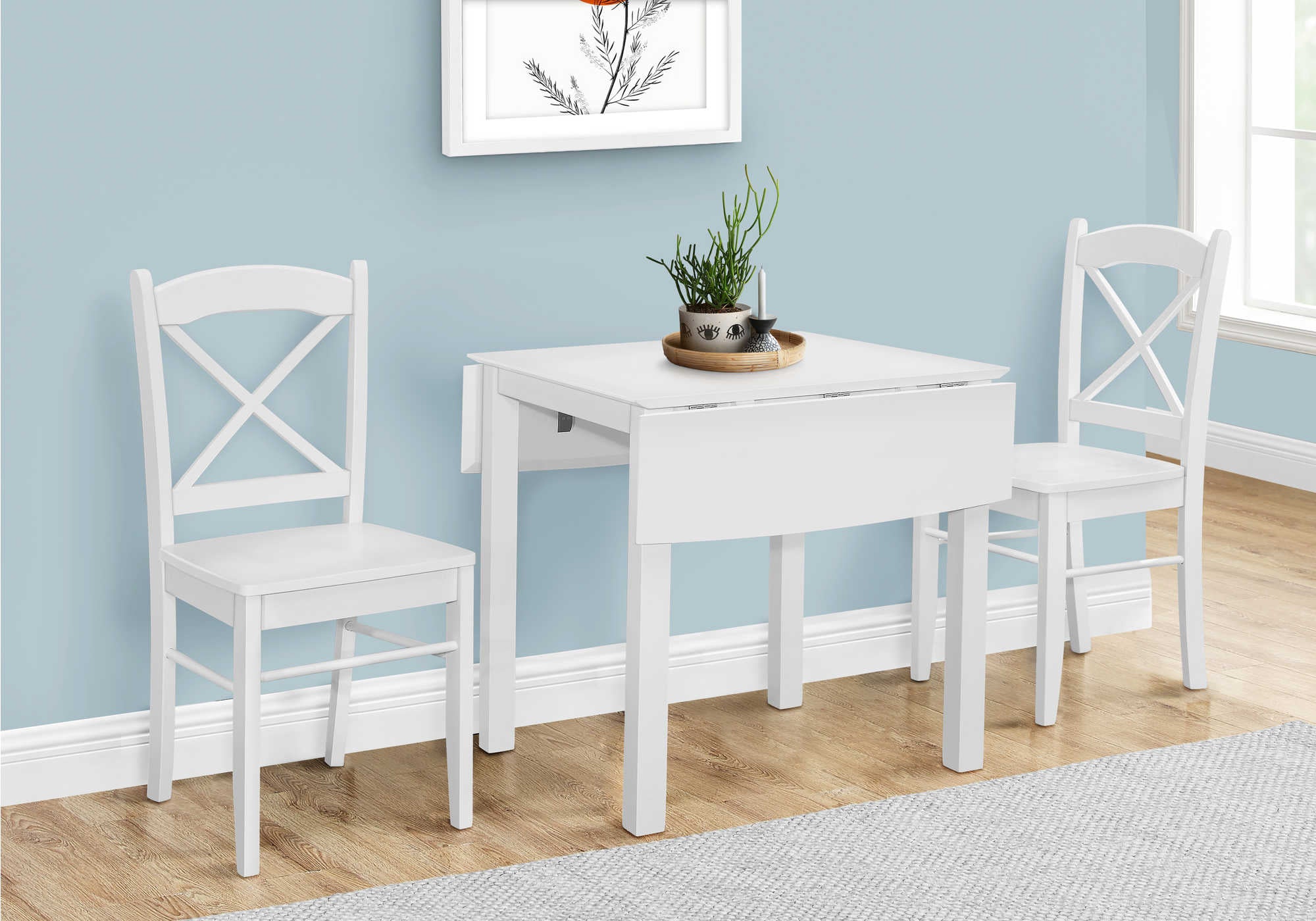 Image of dining table - 30x 48 white veneer 9 drop leaf i 1322.
