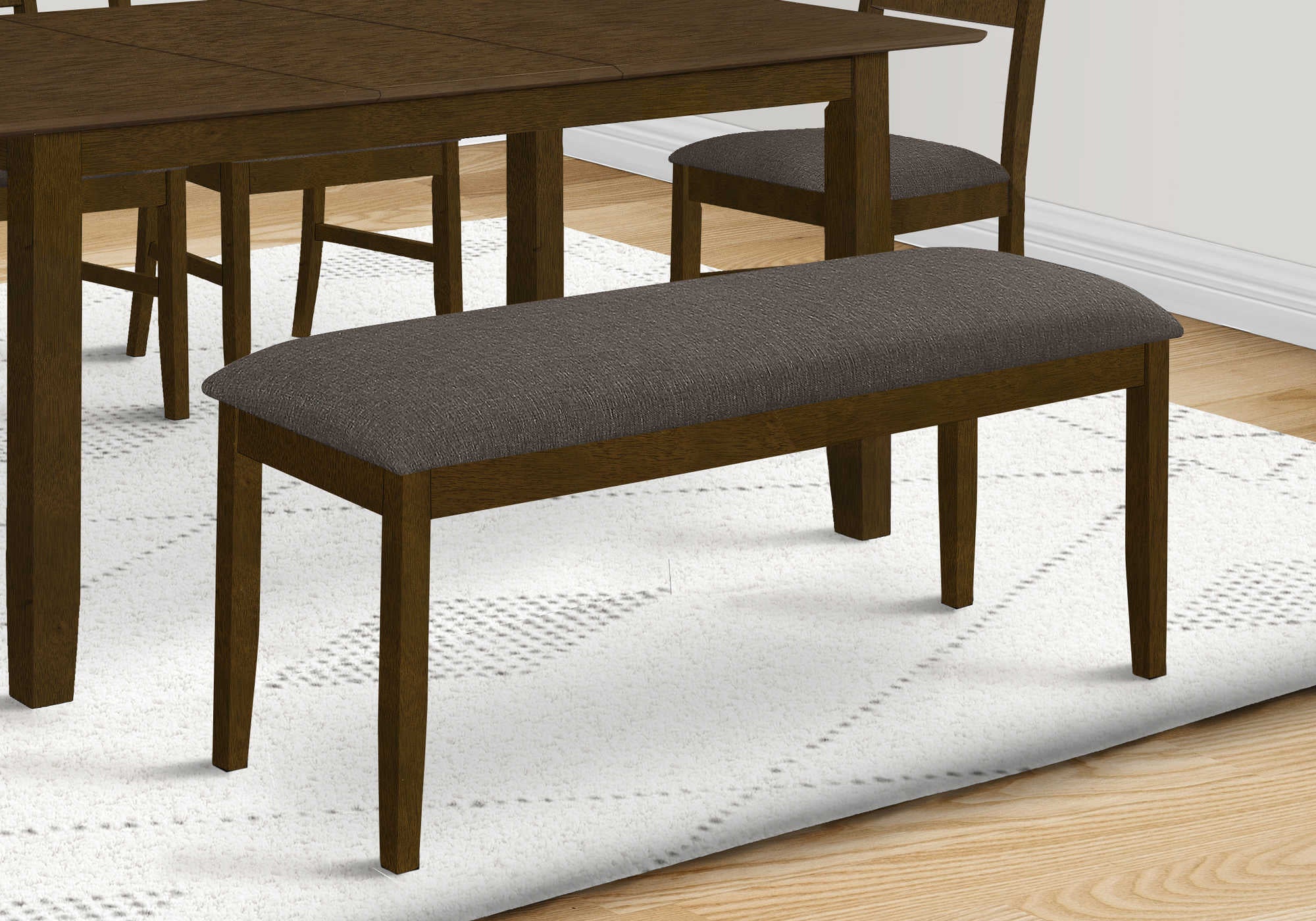 Image of bench - 44l brown walnut brown fabric i 1397.