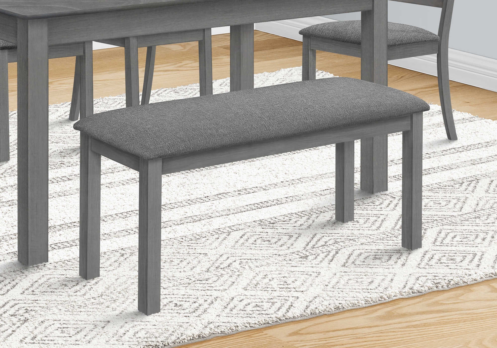 Image of bench - 42l washed grey dark grey fabric i 1433.