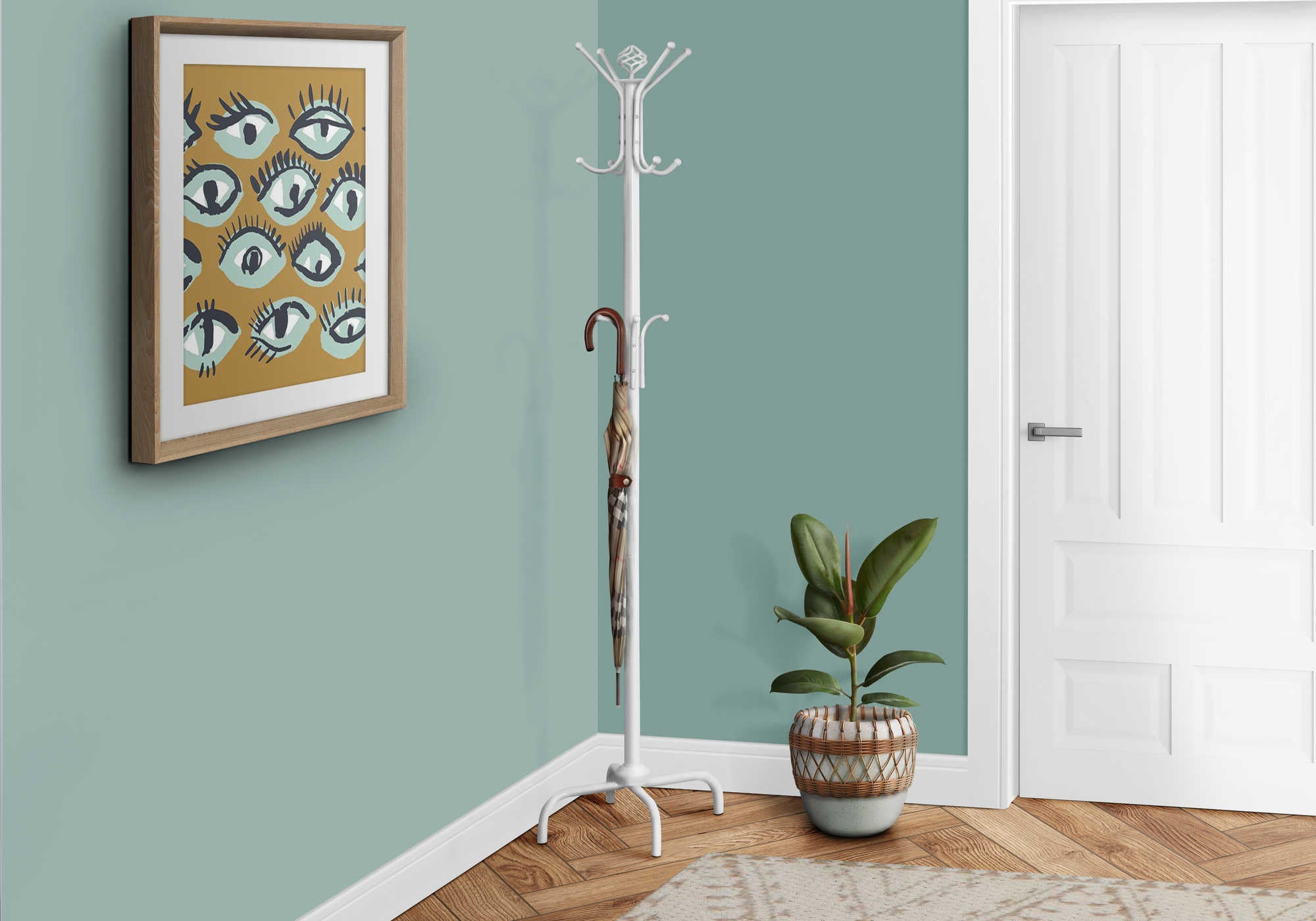 Image of coat rack - 70h white metal i 2006.