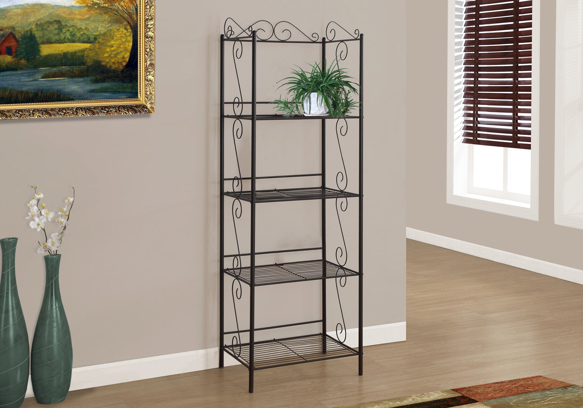 Image of bookcase - 70inch h copper metal etagere i 2103.