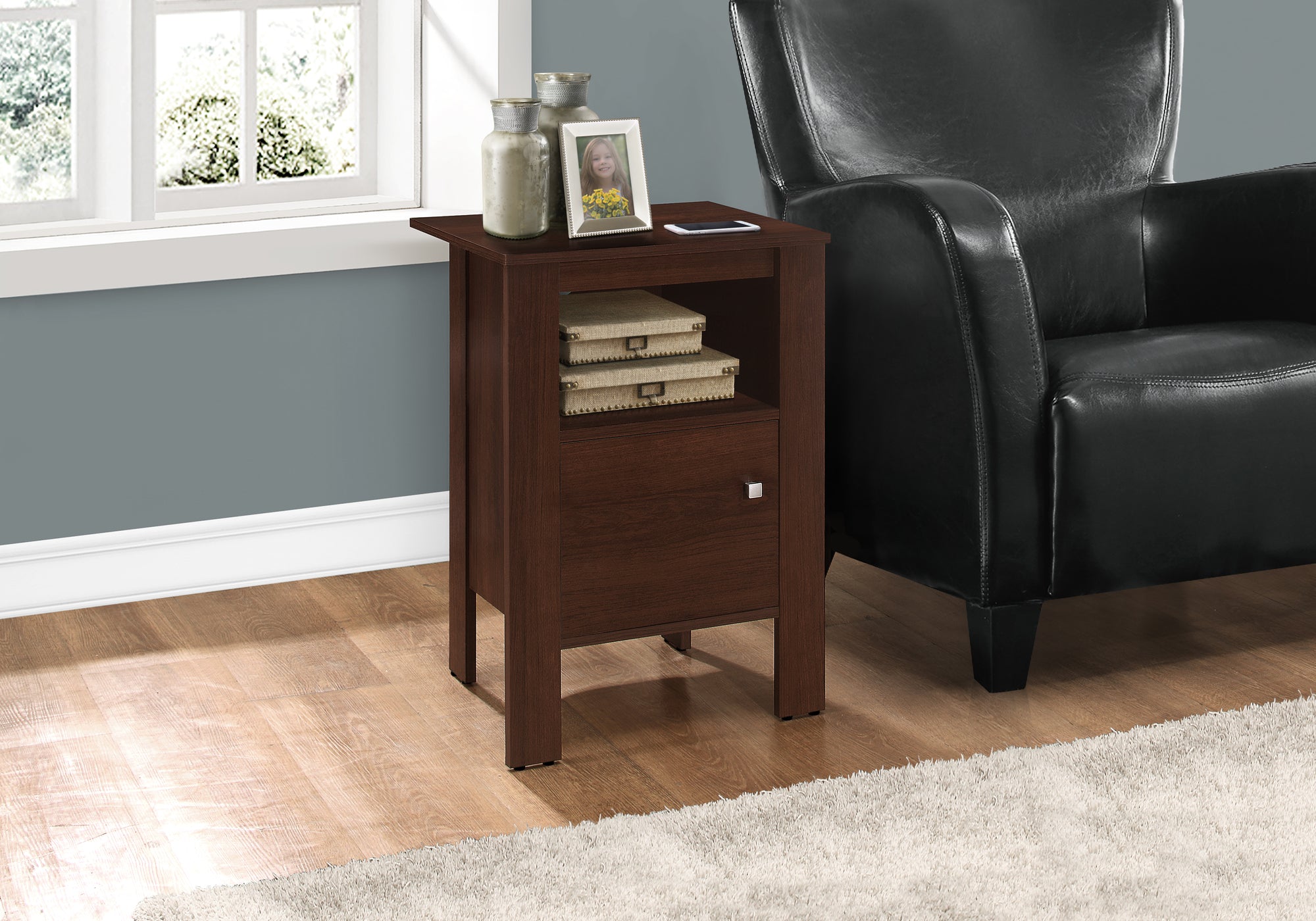 Image of accent table - cherry night stand with storage  i 2139.