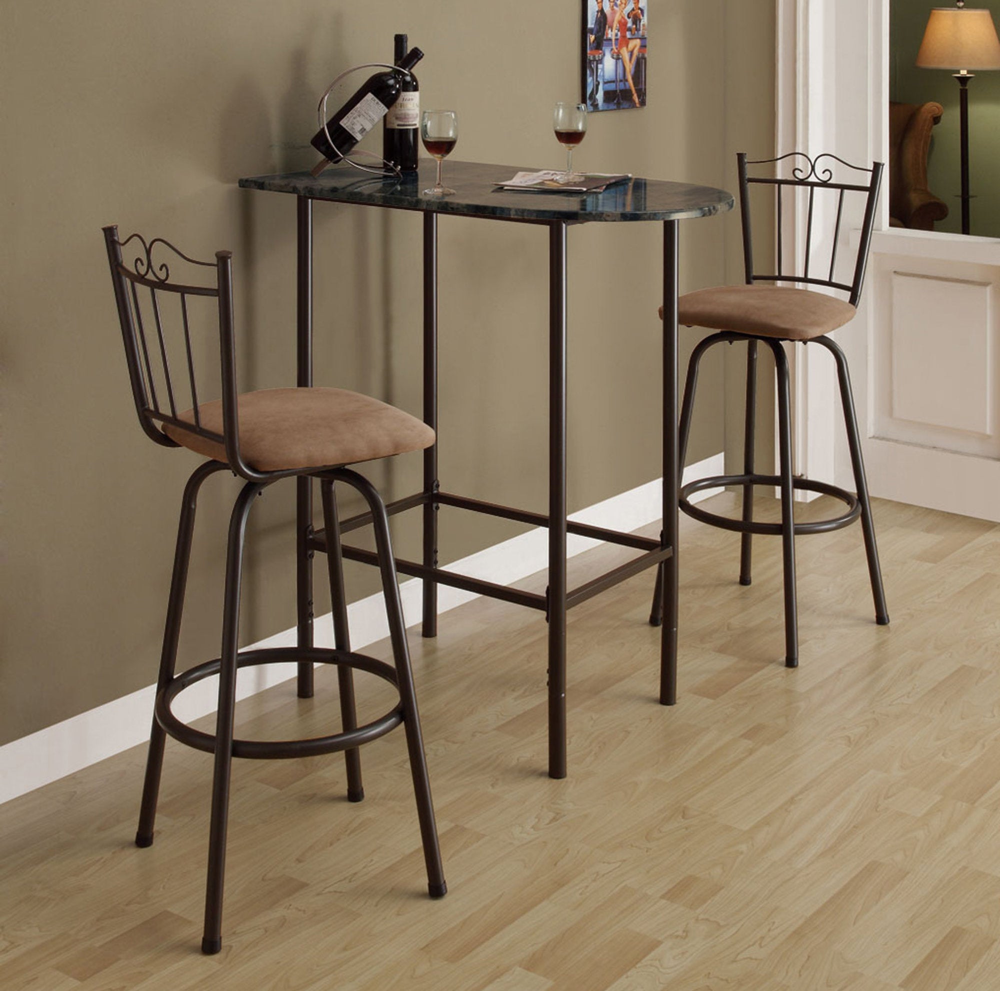 Image of home bar - 24inch x 36inch espresso marble metal i 2315.
