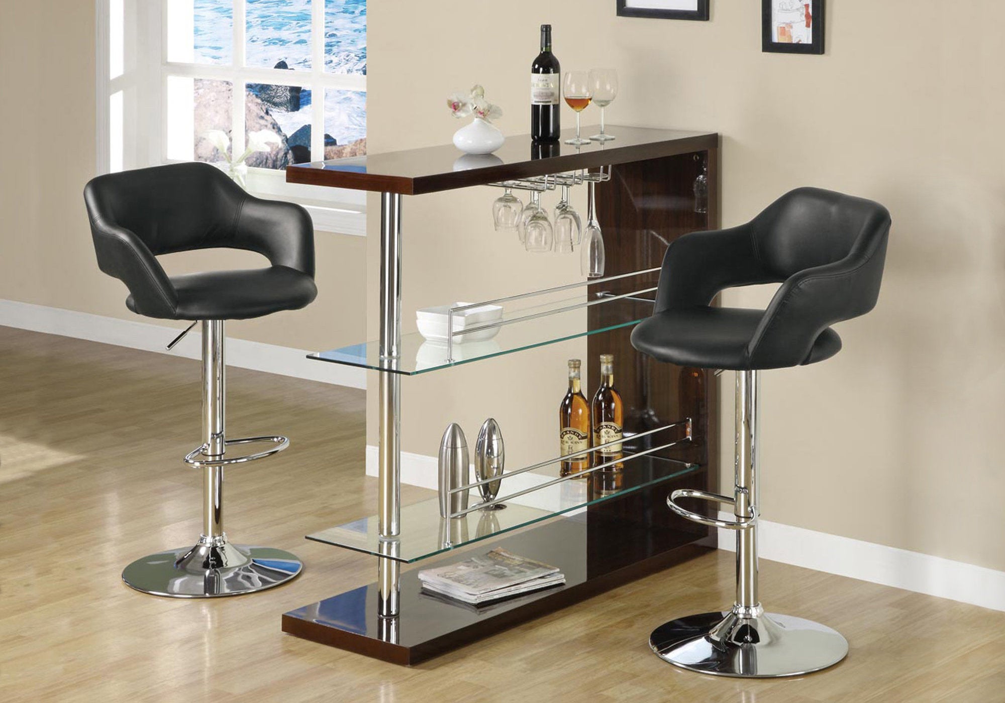 Image of barstool - black chrome metal hydraulic lift i 2357.