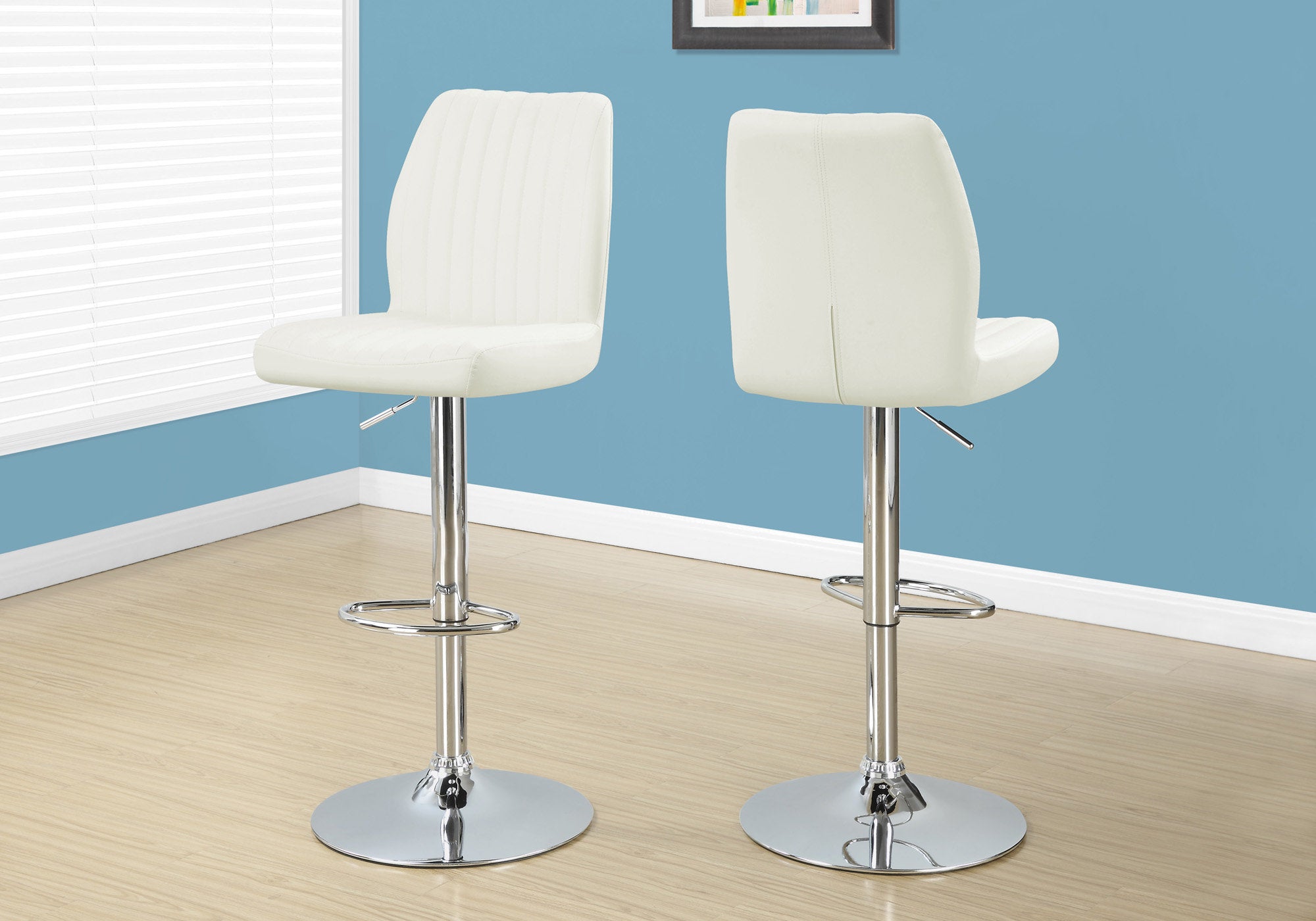 Image of barstool - 2pcs white chrome metal hydraulic lift i 2370.