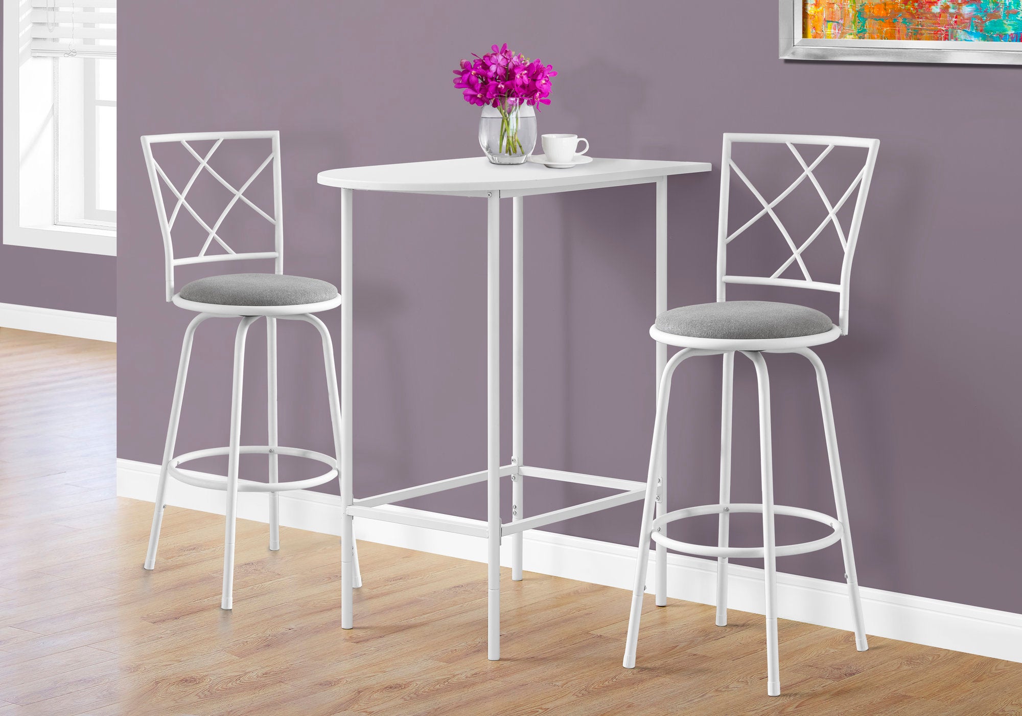 Image of home bar - 24inch x 36inch white top and metal spacesaver i 2376.